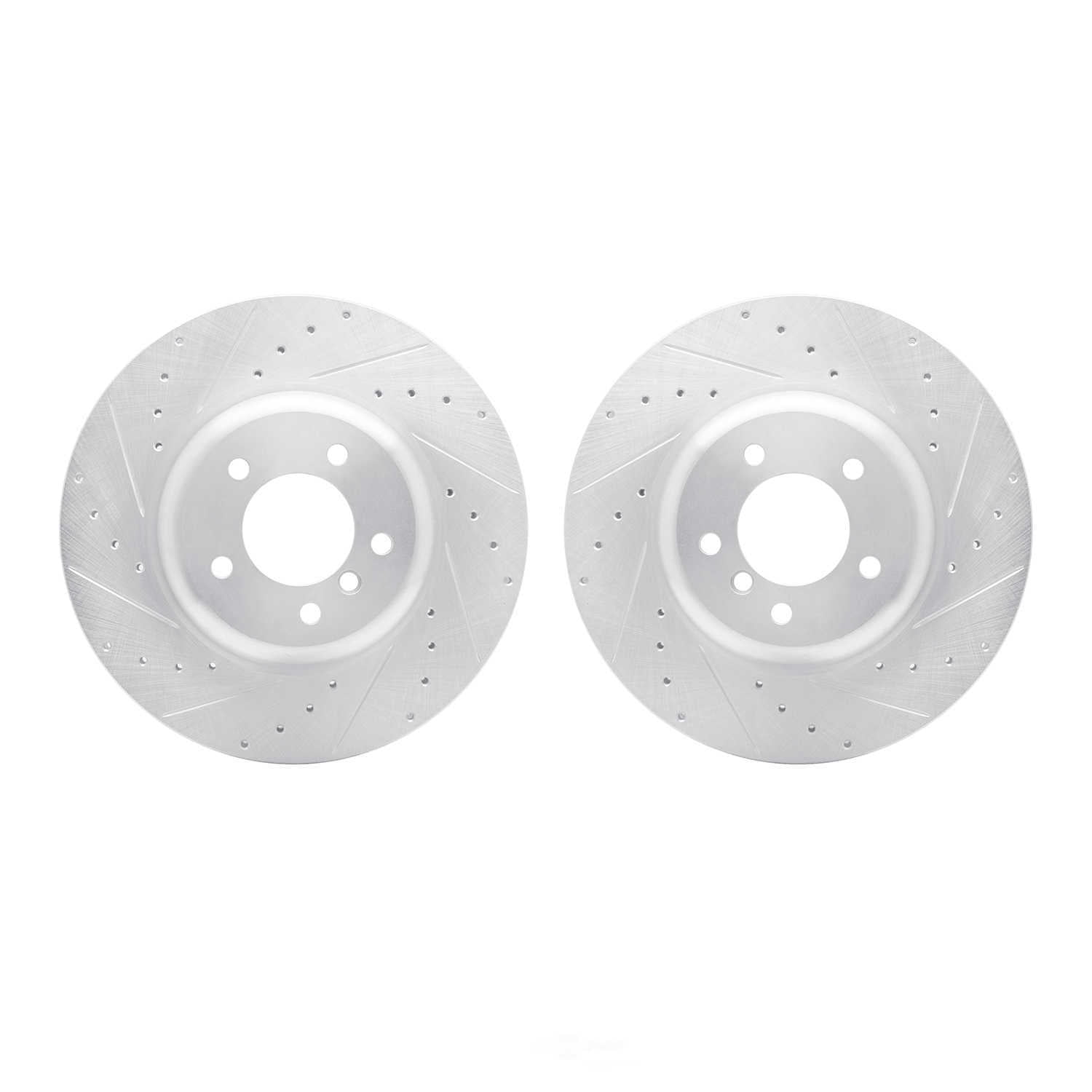Dynamic Friction Company 7002-31035 DFC Brake Rotors - Drilled & Slotted - Silver