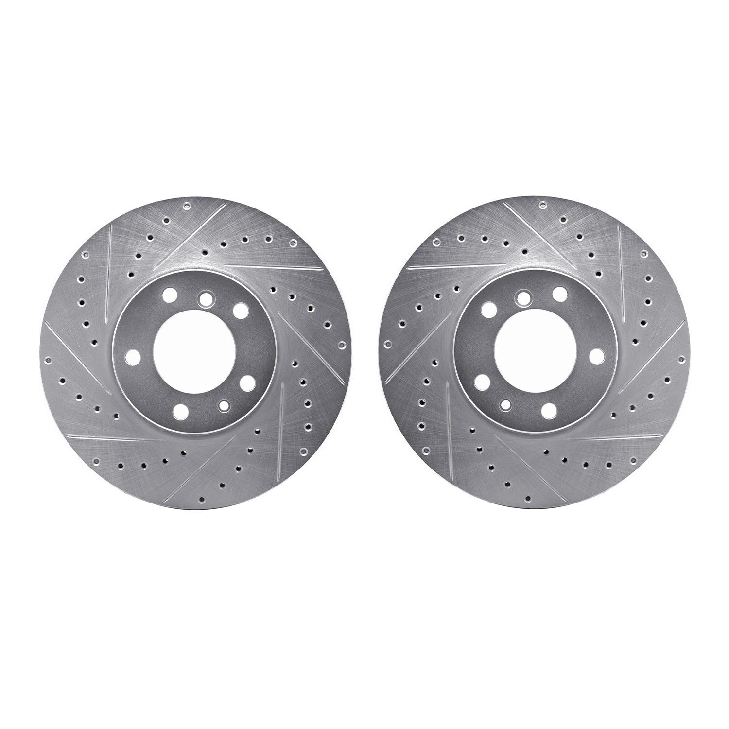 Dynamic Friction Company Front Brake Rotors-Drilled and Slotted-Silver 7002-31038