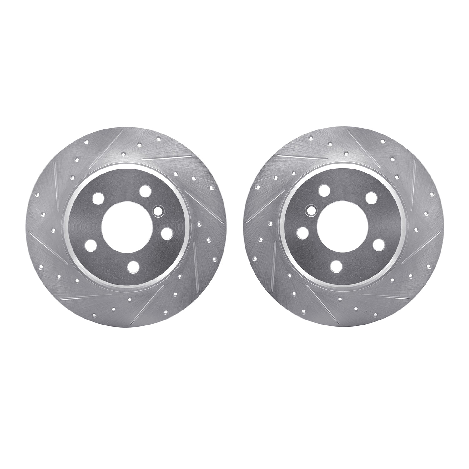 Dynamic Friction Company Front Brake Rotors-Drilled and Slotted-Silver 7002-31058