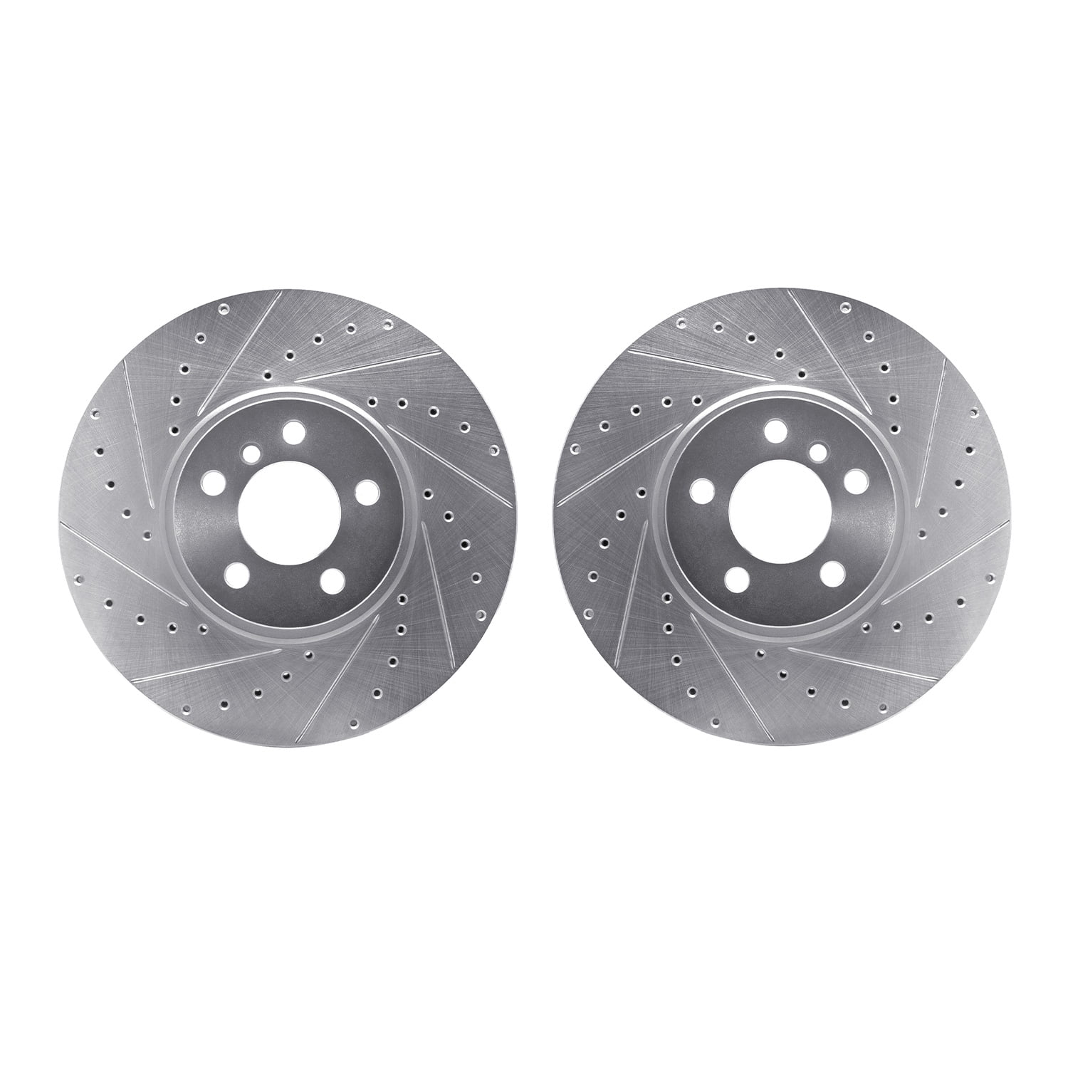 Dynamic Friction Company Front Brake Rotors-Drilled and Slotted-Silver 7002-31059