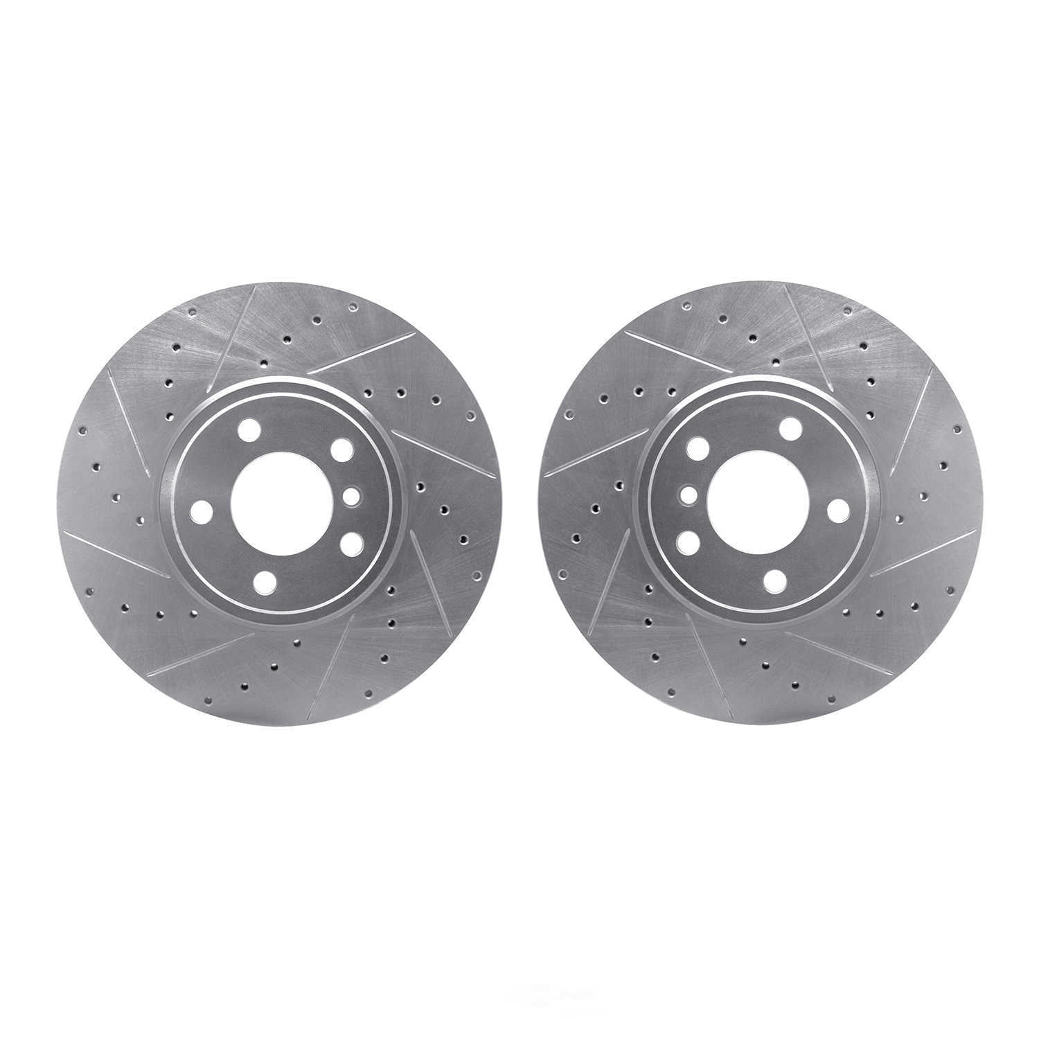 Dynamic Friction Company 7002-31061 DFC Brake Rotors - Drilled & Slotted - Silver