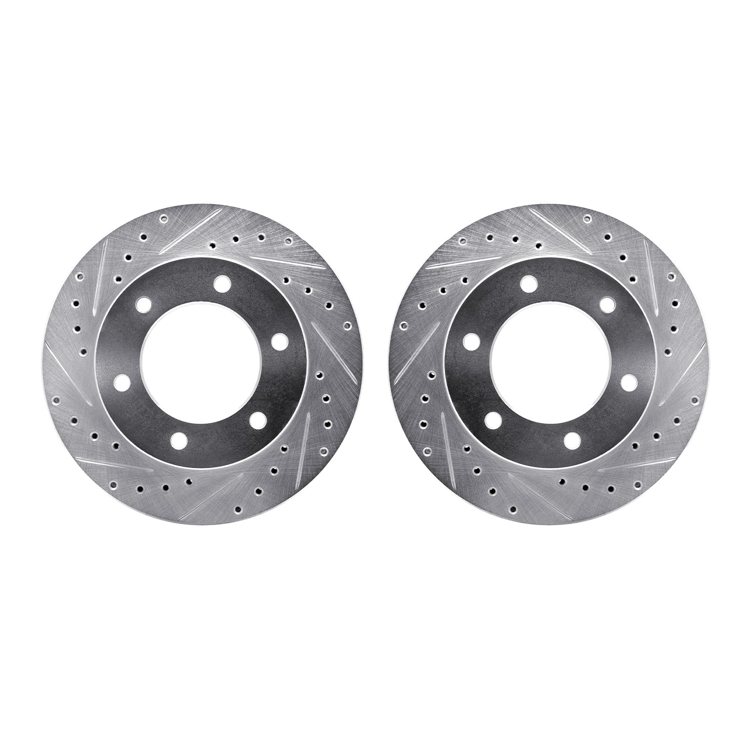 Dynamic Friction Company Front Brake Rotors-Drilled and Slotted-Silver 7002-37004