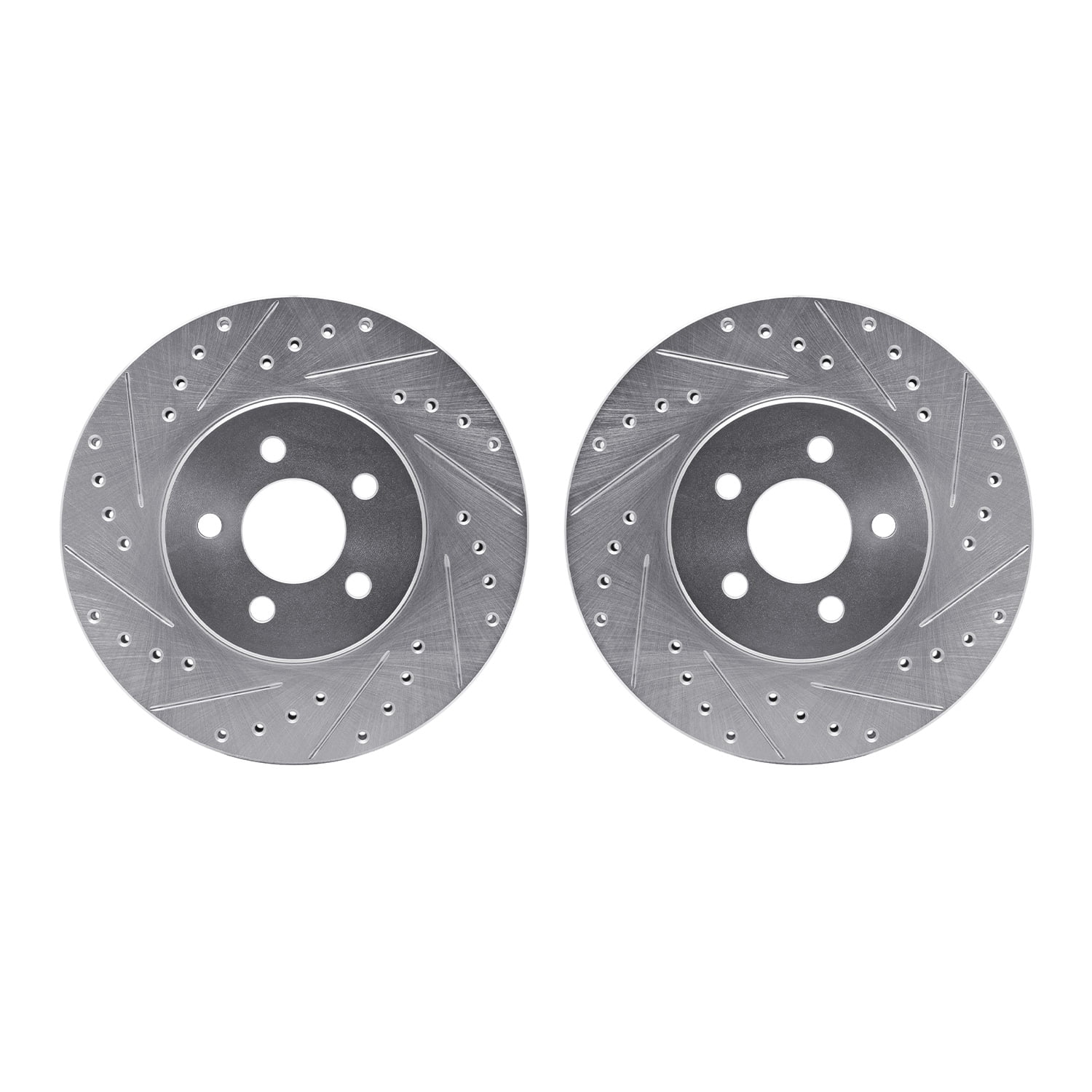 Dynamic Friction Company Front Brake Rotors-Drilled and Slotted-Silver 7002-39007