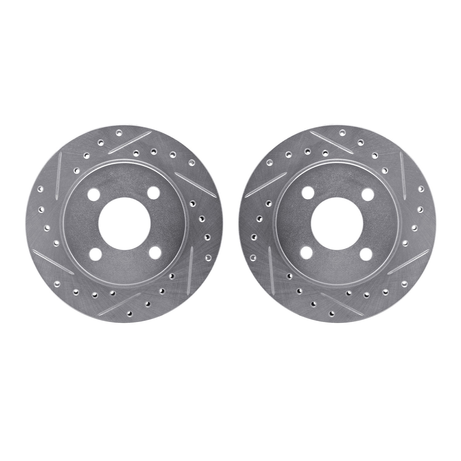 Dynamic Friction Company Front Brake Rotors-Drilled and Slotted-Silver 7002-39012