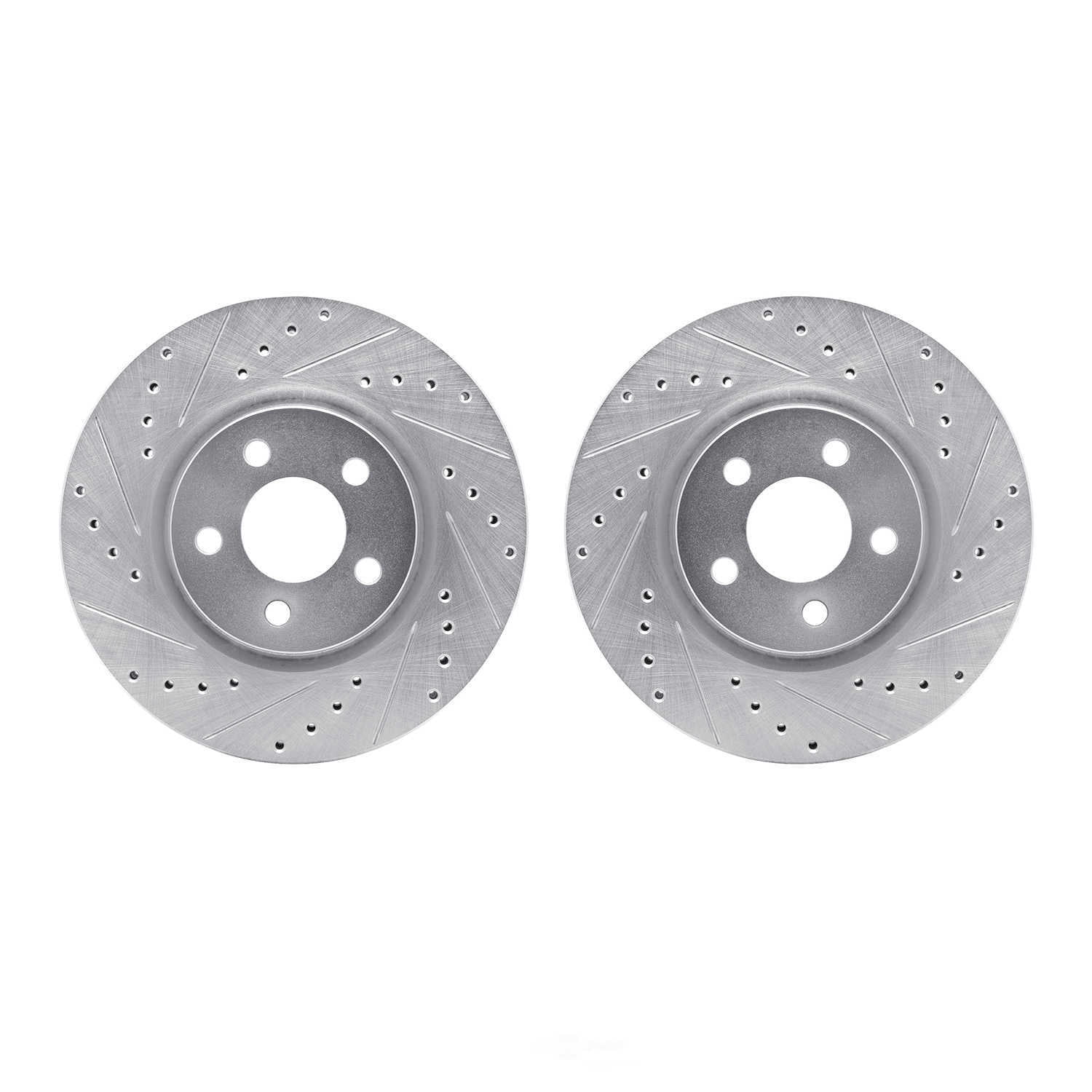 Dynamic Friction Company 7002-39016 DFC Brake Rotors - Drilled & Slotted - Silver