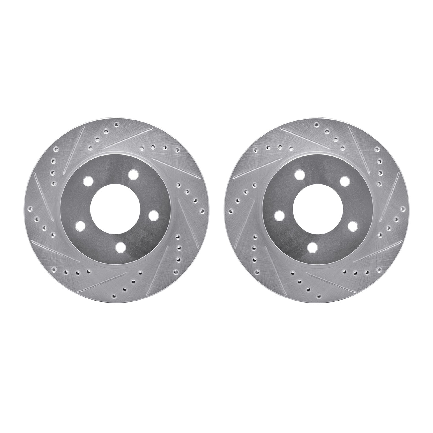 Dynamic Friction Company Front Brake Rotors-Drilled and Slotted-Silver 7002-40008