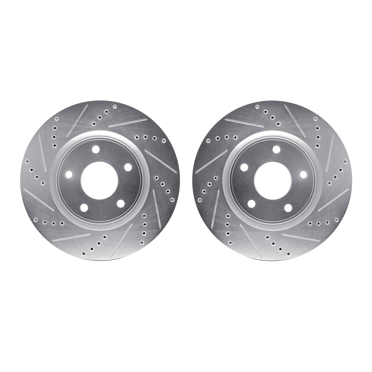 Dynamic Friction Company Front Brake Rotors-Drilled and Slotted-Silver 7002-40014