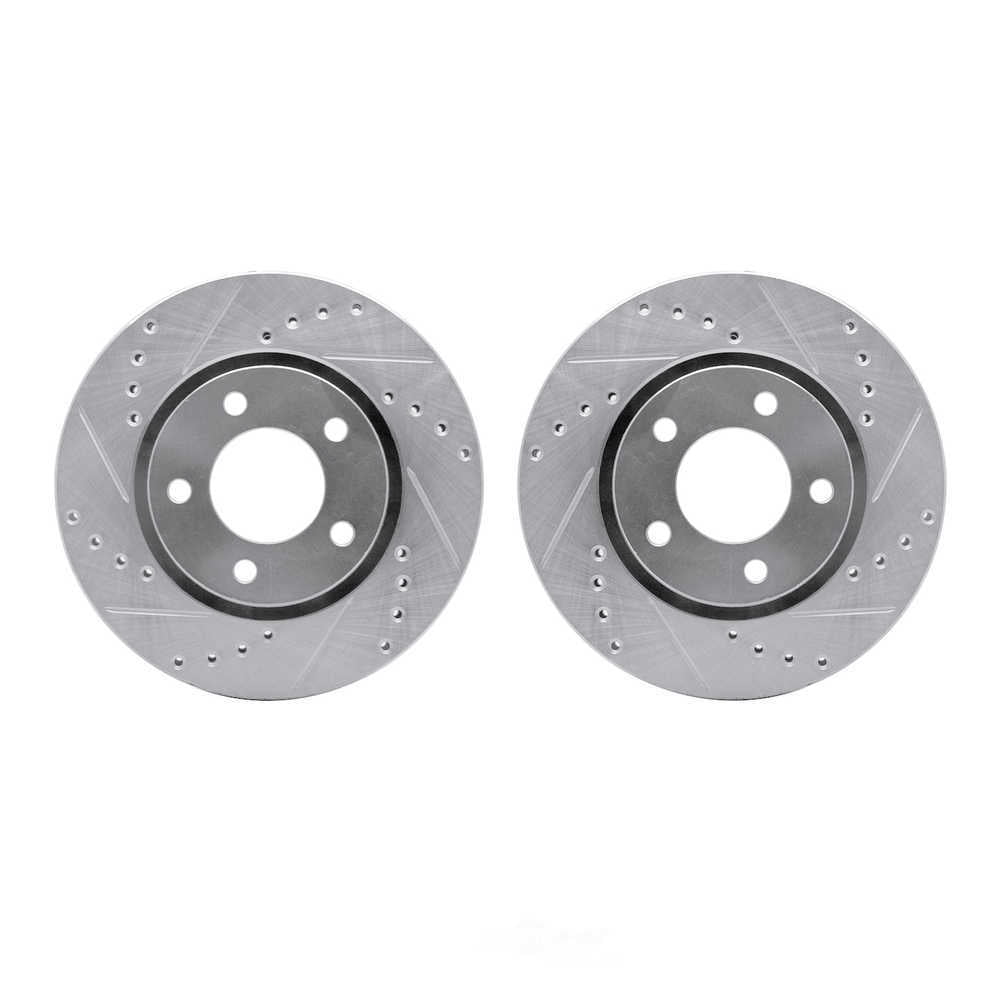 Dynamic Friction Company 7002-40018 DFC Brake Rotors - Drilled & Slotted - Silver