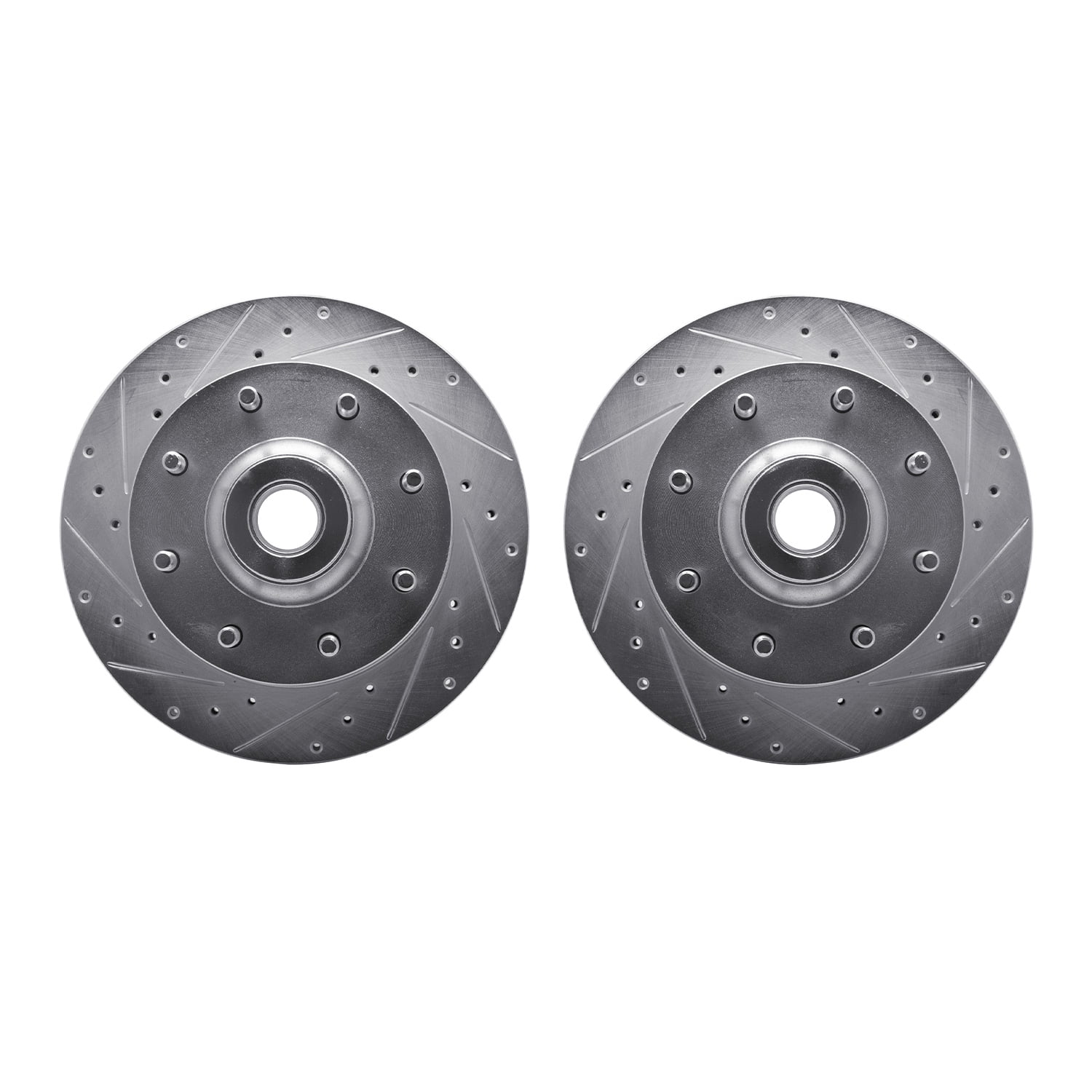 Dynamic Friction Company Front Brake Rotors-Drilled and Slotted-Silver 7002-40024
