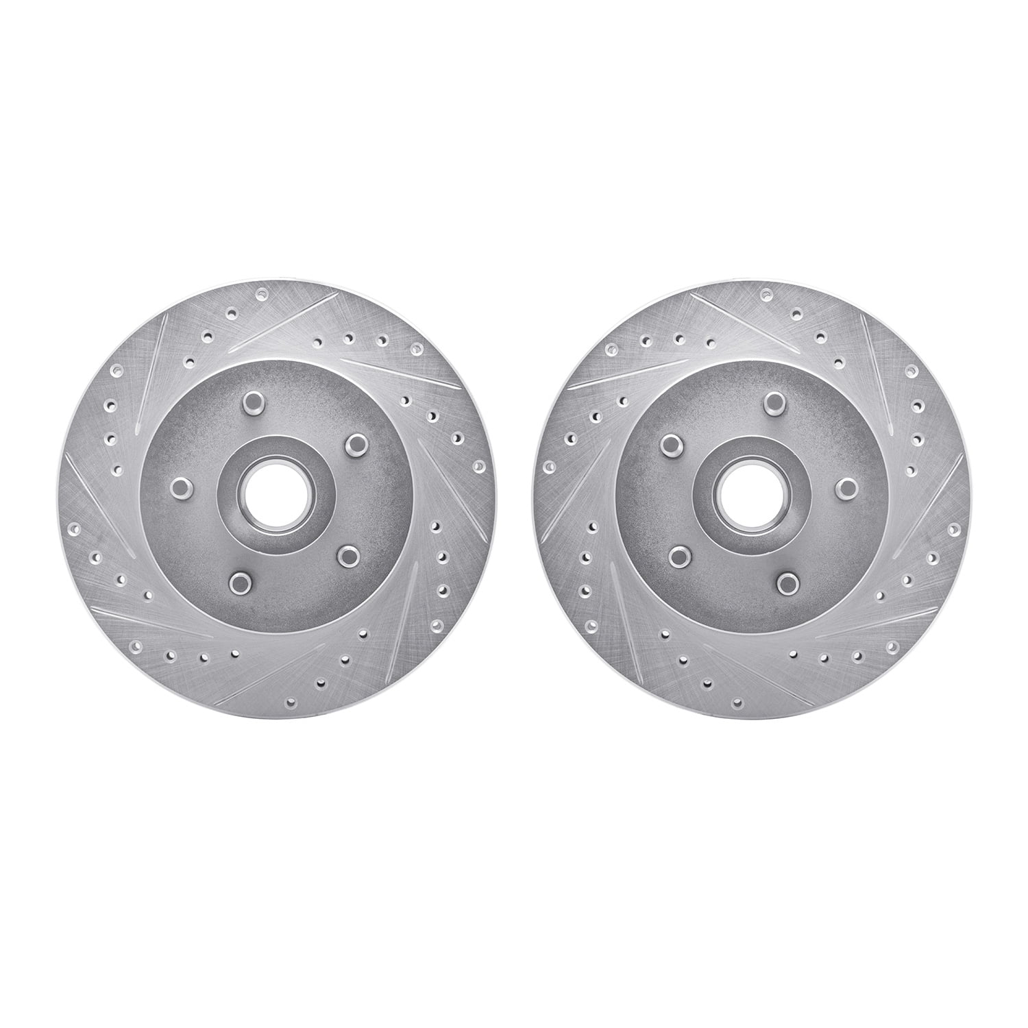 Dynamic Friction Company Front Brake Rotors-Drilled and Slotted-Silver 7002-40039