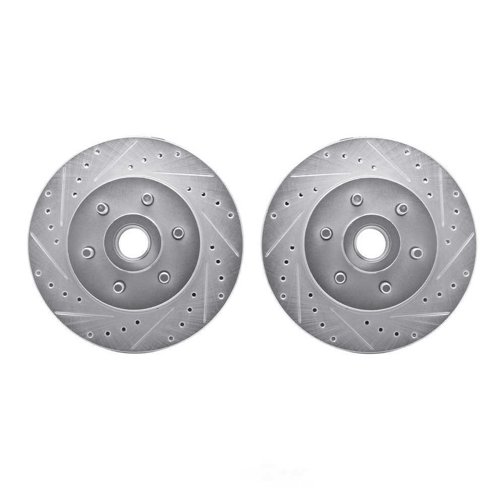 Dynamic Friction Company 7002-40040 DFC Brake Rotors - Drilled & Slotted - Silver