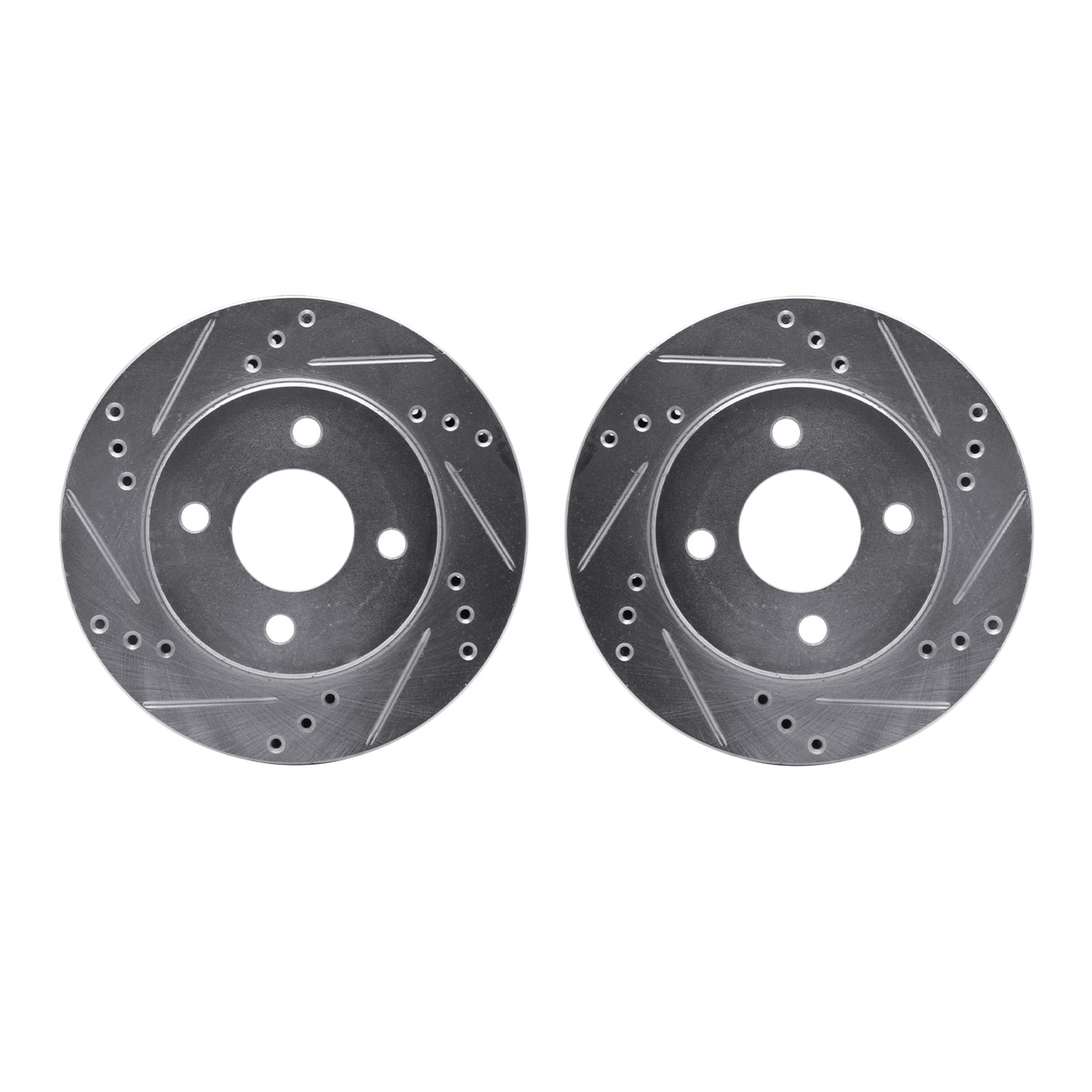 Dynamic Friction Company Front Brake Rotors-Drilled and Slotted-Silver 7002-40053