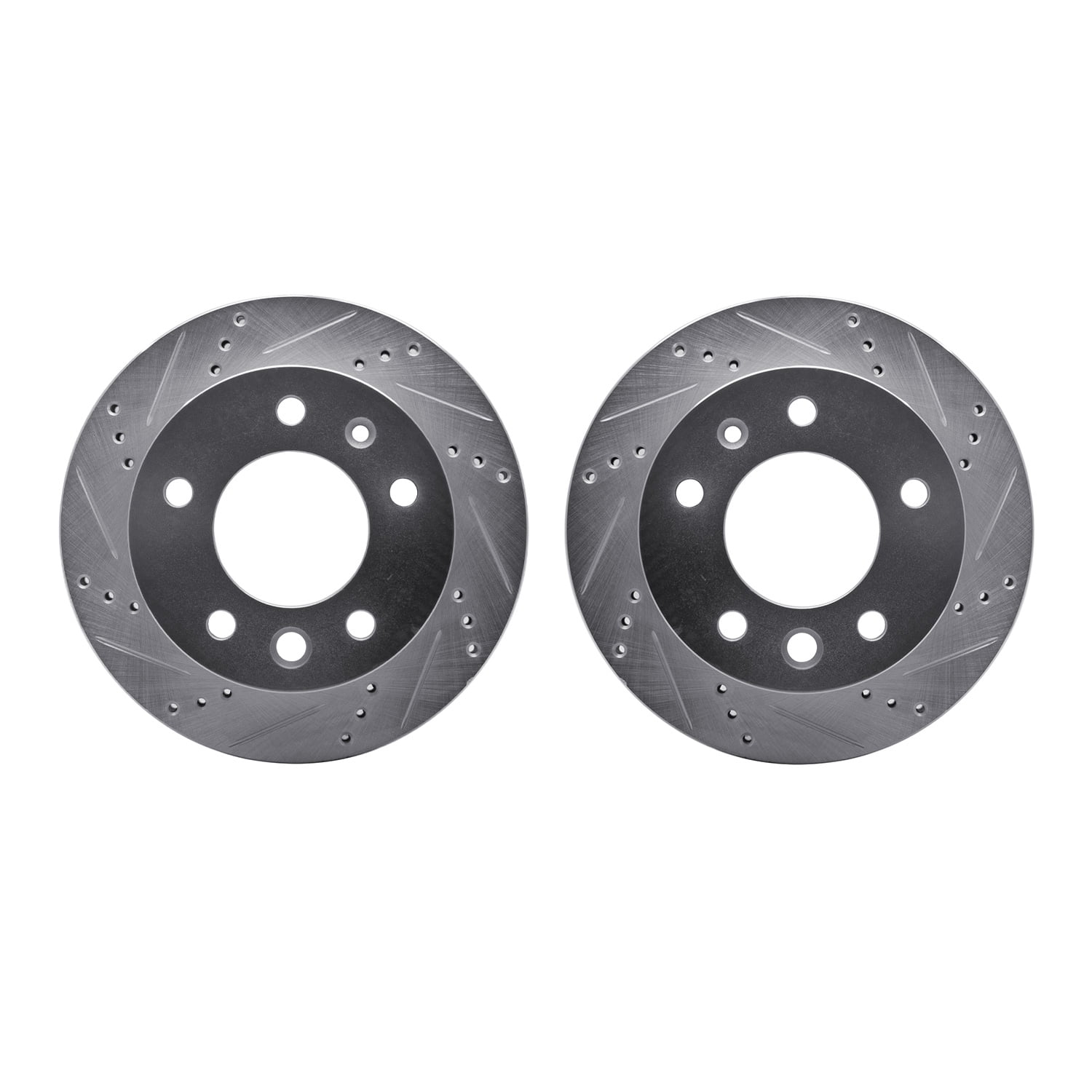 Dynamic Friction Company Front Brake Rotors-Drilled and Slotted-Silver 7002-40072