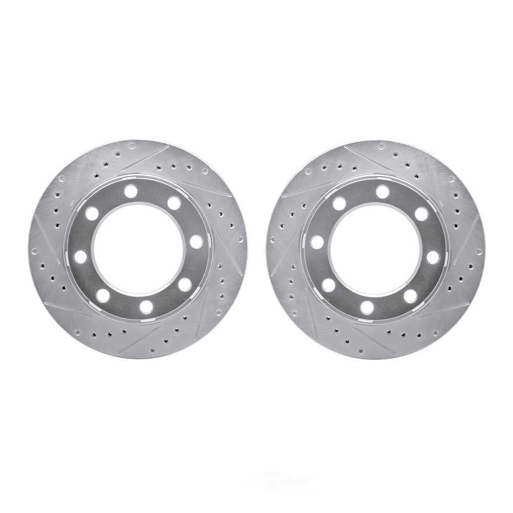 Dynamic Friction Company 7002-40078 DFC Brake Rotors - Drilled & Slotted - Silver