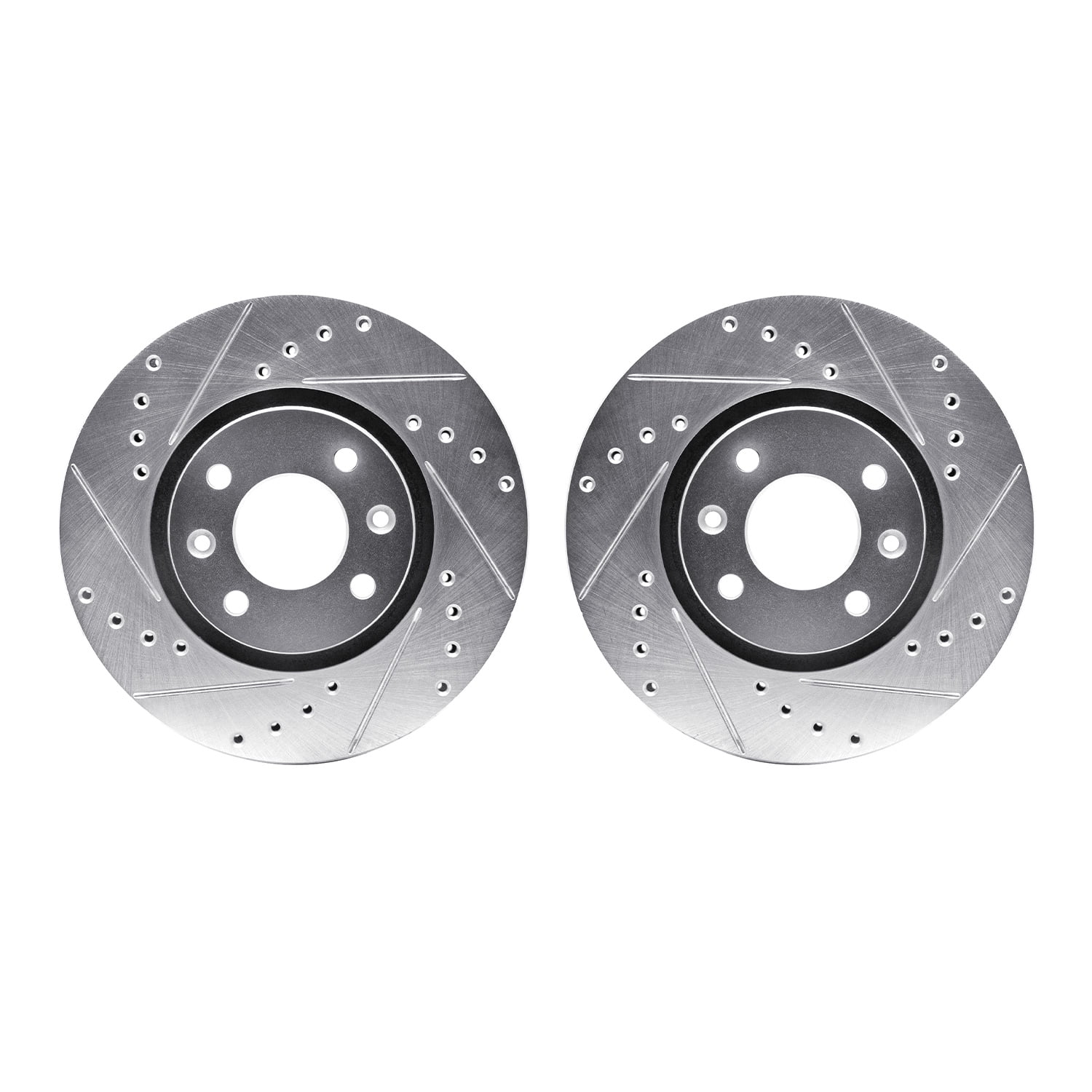 Dynamic Friction Company Front Brake Rotors-Drilled and Slotted-Silver 7002-41000
