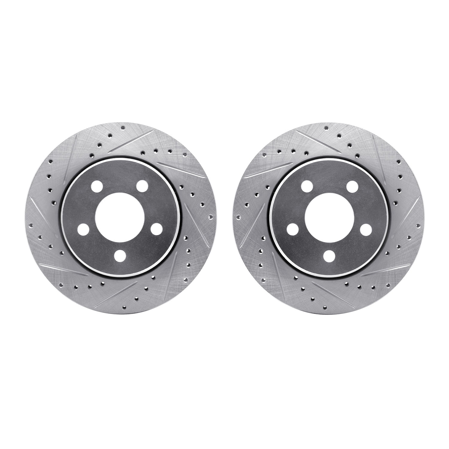 Dynamic Friction Company Front Brake Rotors-Drilled and Slotted-Silver 7002-42007