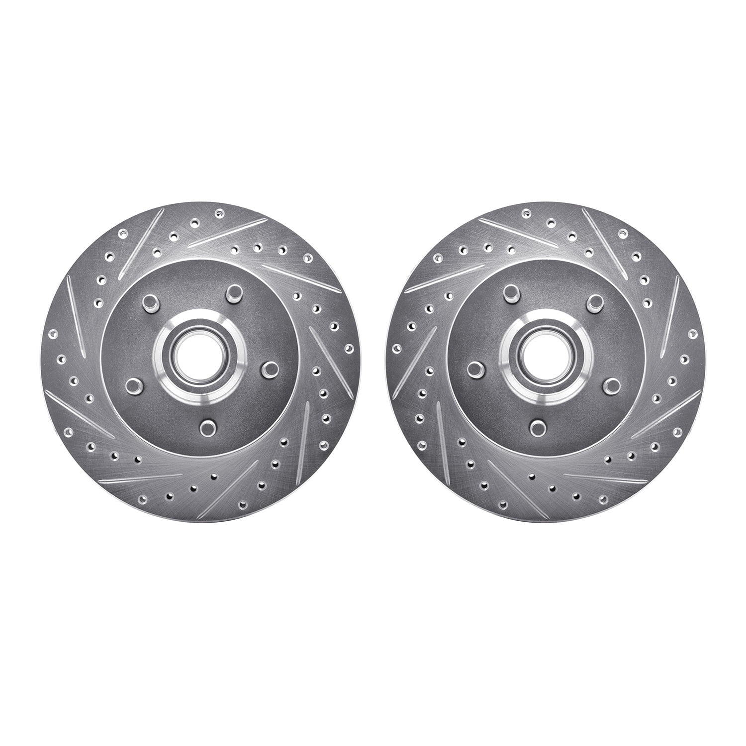Dynamic Friction Company Front Brake Rotors-Drilled and Slotted-Silver 7002-42010