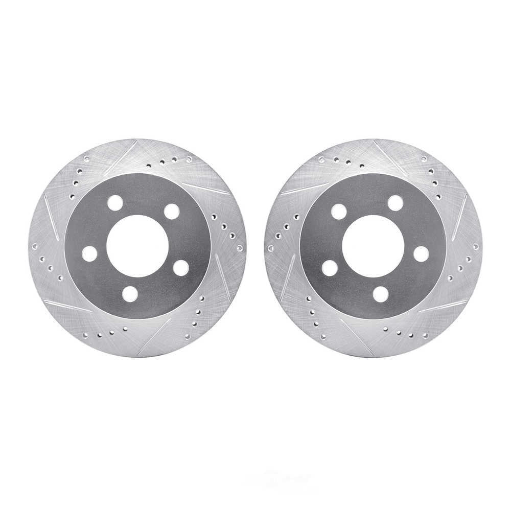 Dynamic Friction Company 7002-42012 DFC Brake Rotors - Drilled & Slotted - Silver