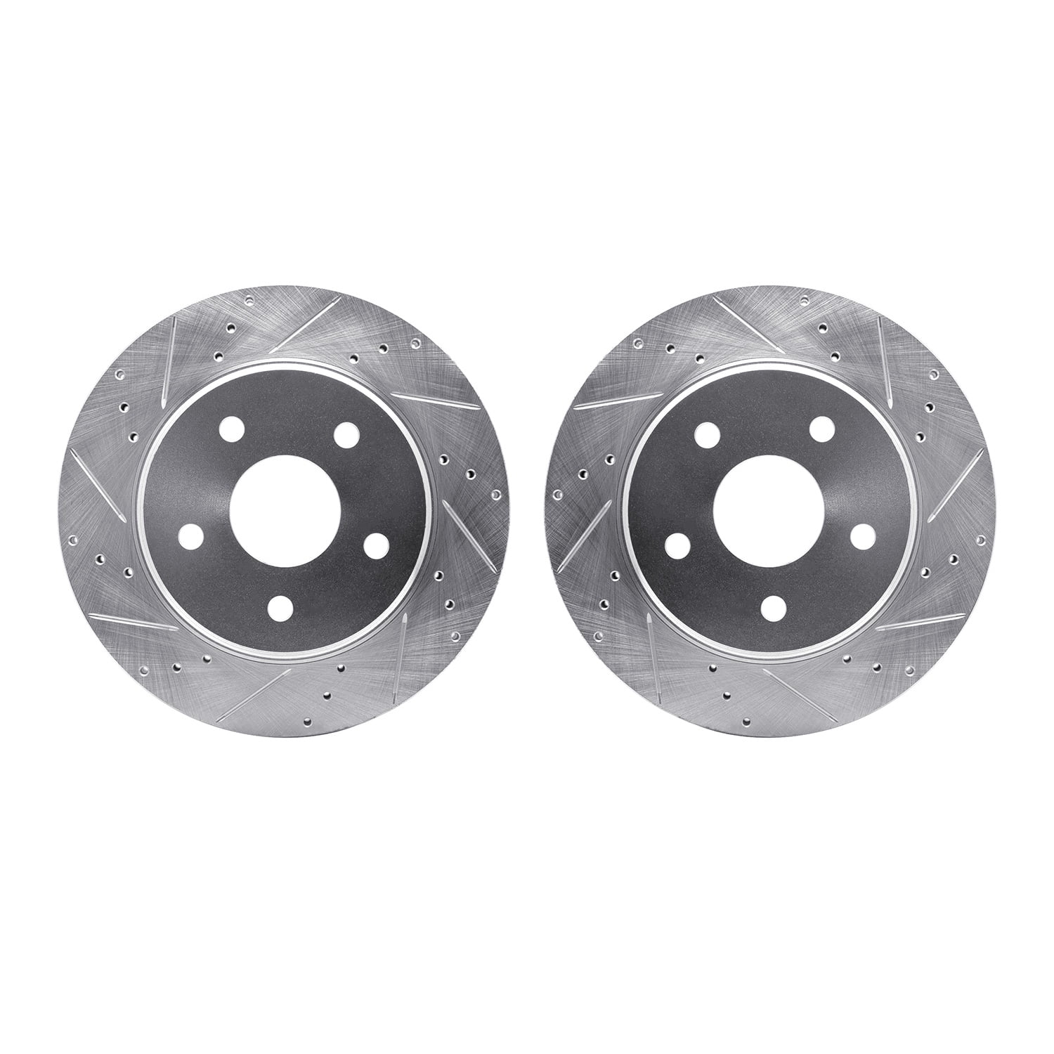 Dynamic Friction Company Front Brake Rotors-Drilled and Slotted-Silver 7002-42018