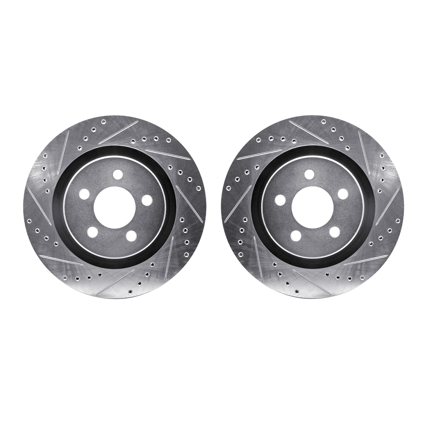 Dynamic Friction Company Front Brake Rotors-Drilled and Slotted-Silver 7002-42020