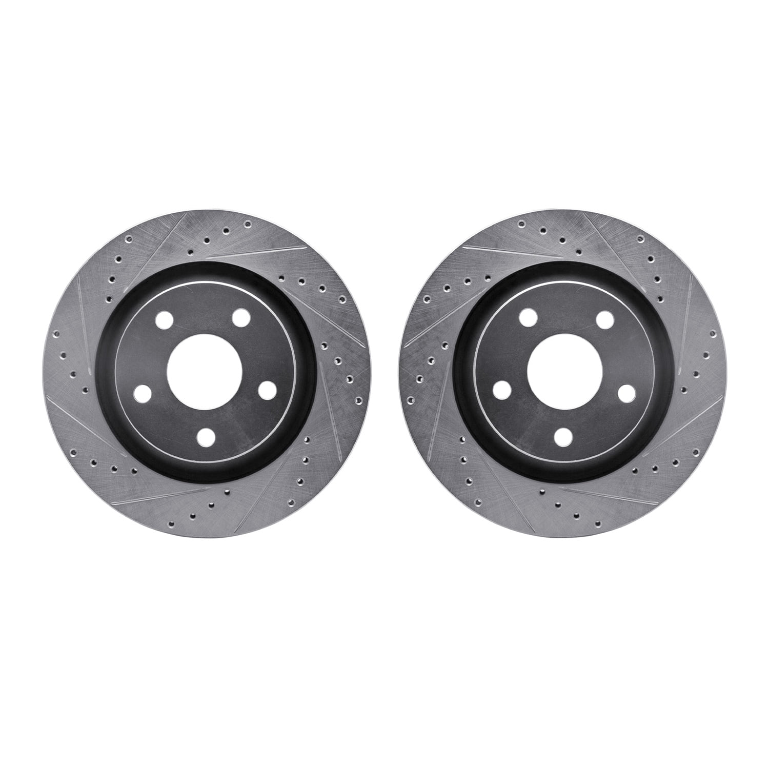 Dynamic Friction Company Front Brake Rotors-Drilled and Slotted-Silver 7002-42022