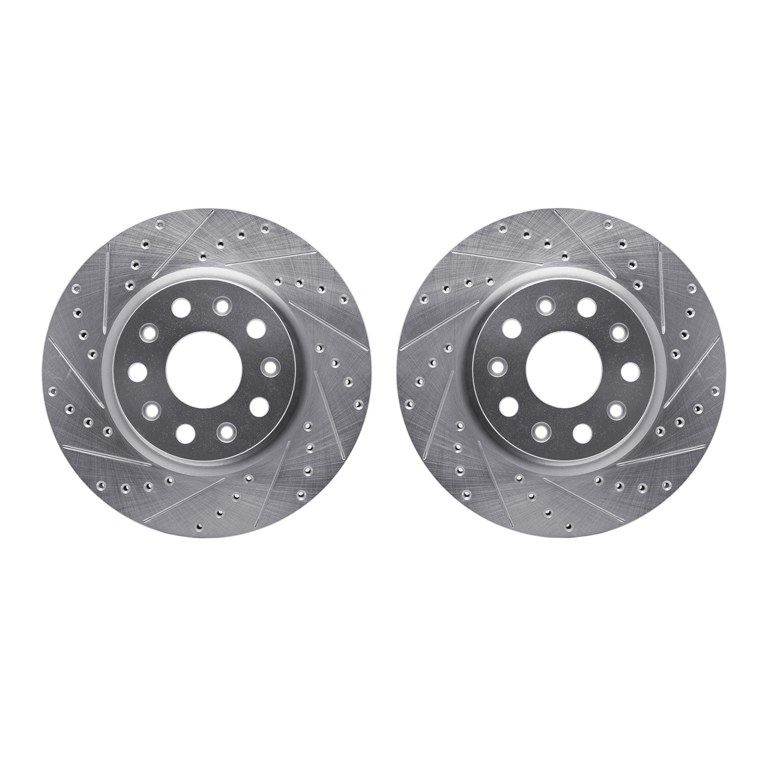 Dynamic Friction Company Front Brake Rotors-Drilled and Slotted-Silver 7002-42023