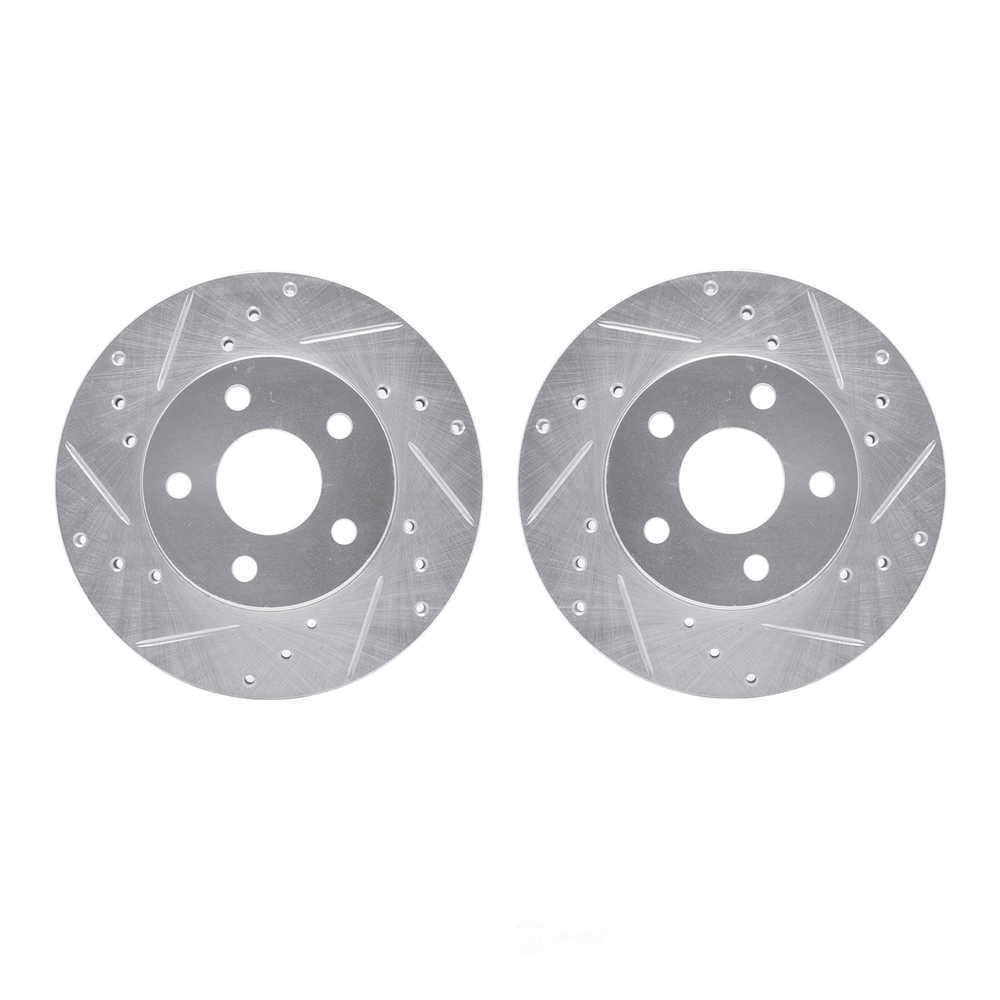 Dynamic Friction Company 7002-45002 DFC Brake Rotors - Drilled & Slotted - Silver