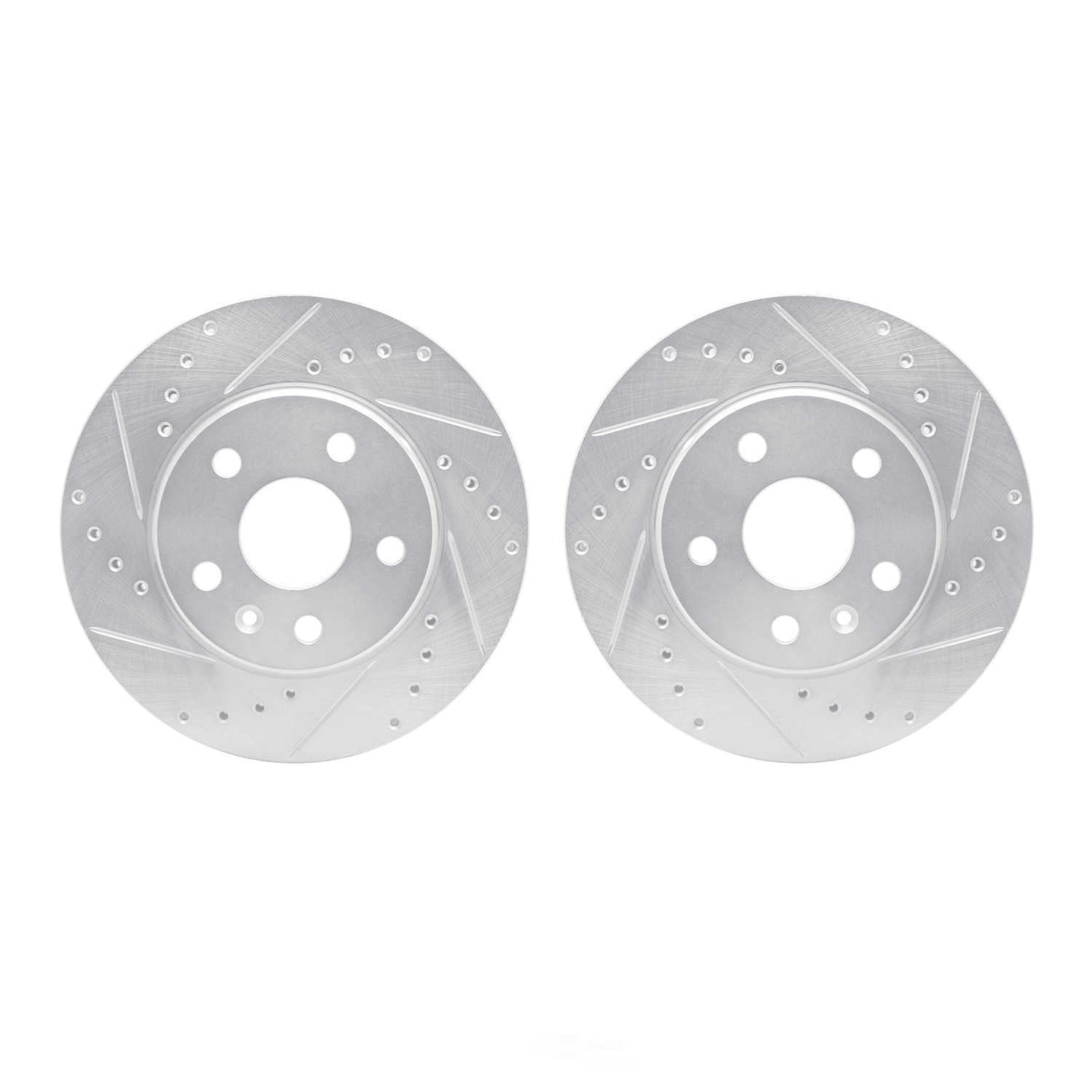 Dynamic Friction Company 7002-45007 DFC Brake Rotors - Drilled & Slotted - Silver