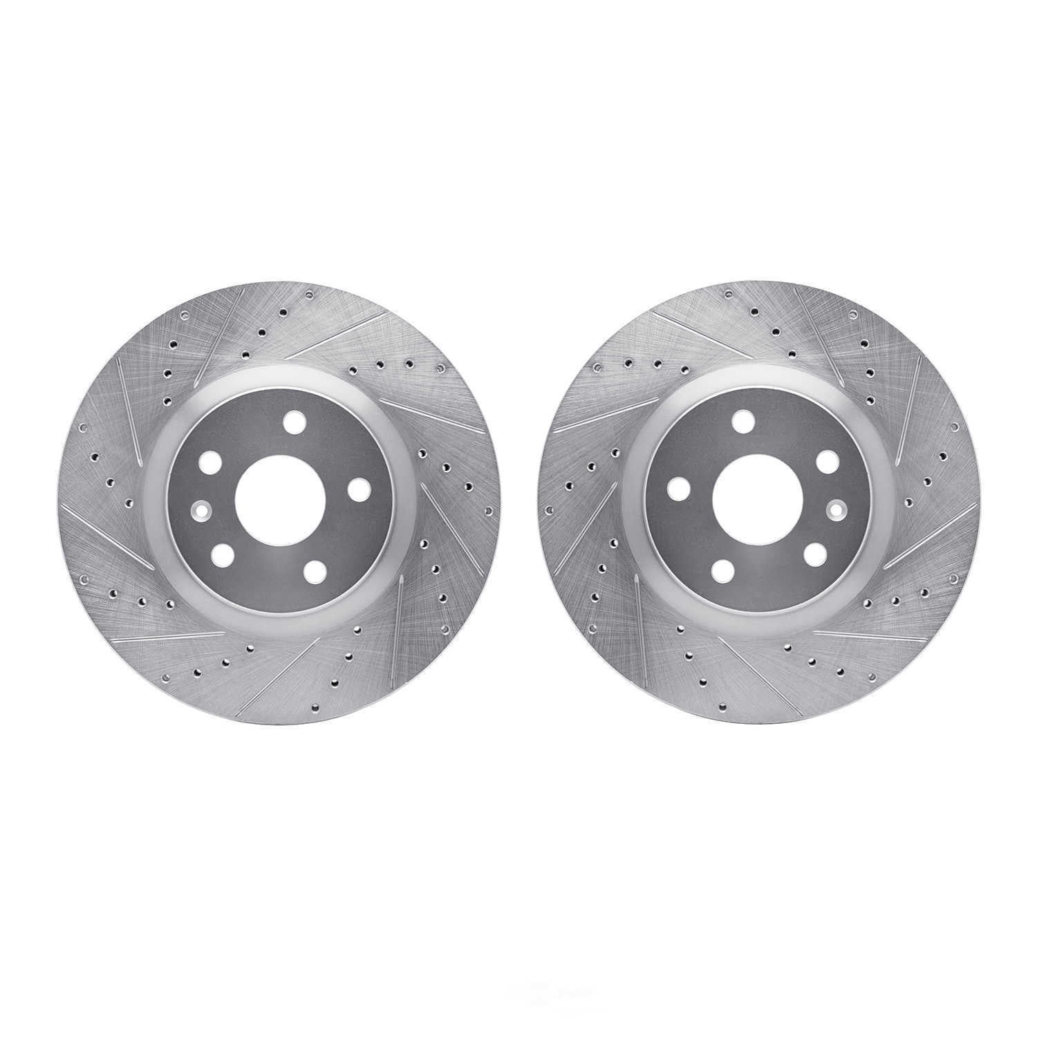 Dynamic Friction Company 7002-45012 DFC Brake Rotors - Drilled & Slotted - Silver