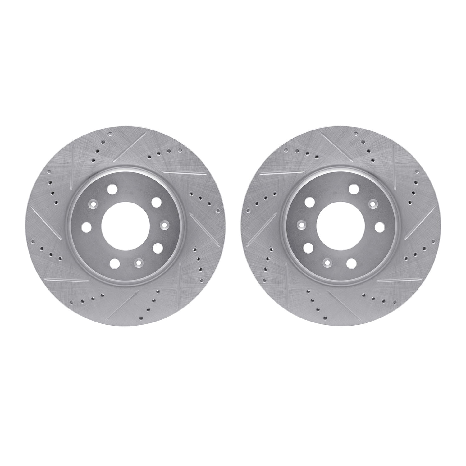 Dynamic Friction Company Front Brake Rotors-Drilled and Slotted-Silver 7002-46012