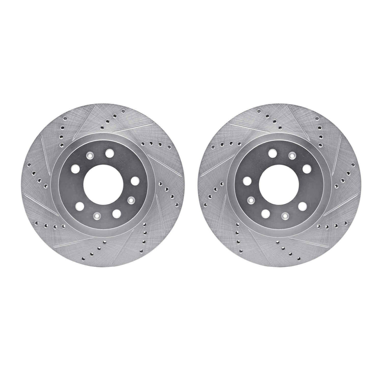 Dynamic Friction Company Front Brake Rotors-Drilled and Slotted-Silver 7002-46013