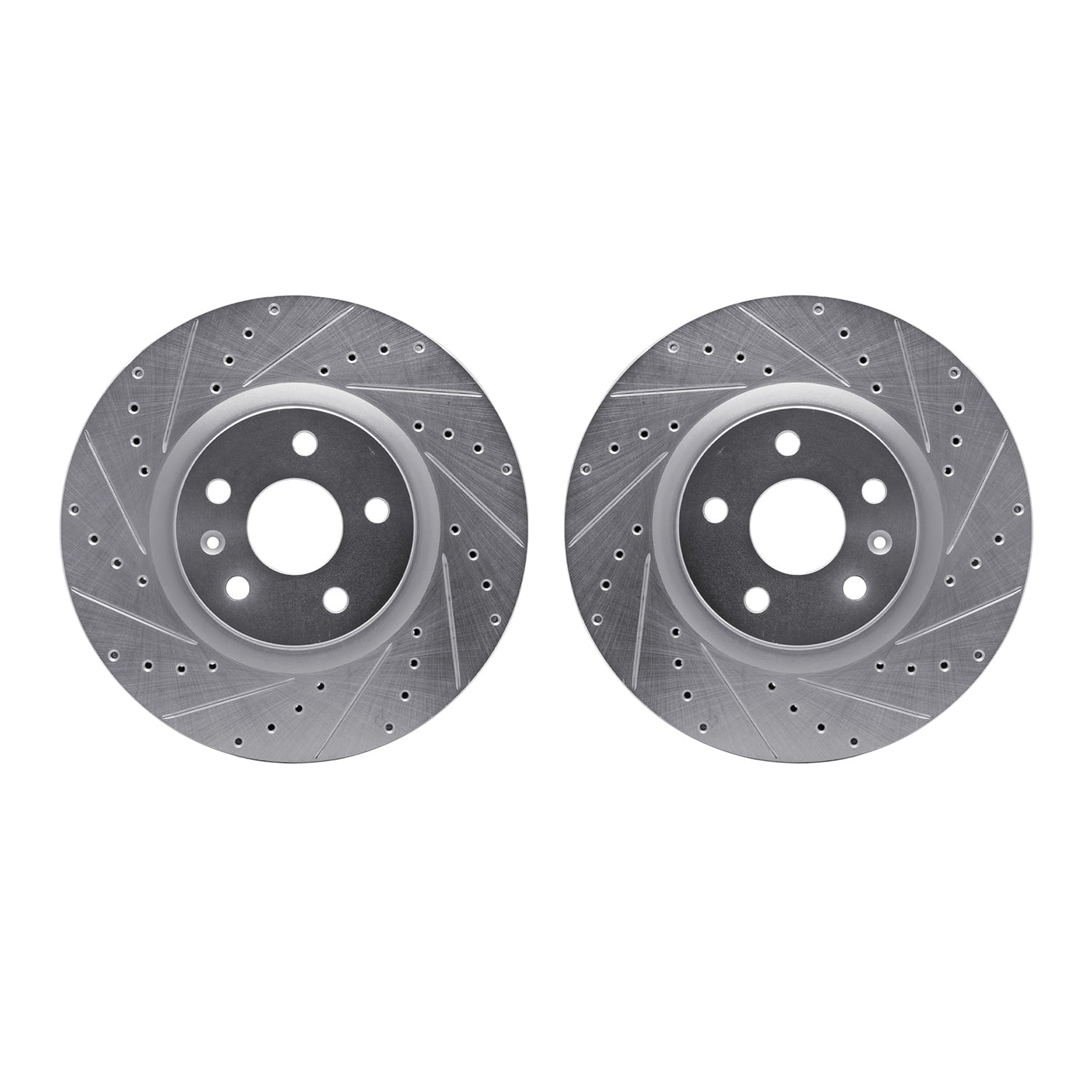 Dynamic Friction Company Front Brake Rotors-Drilled and Slotted-Silver 7002-46017