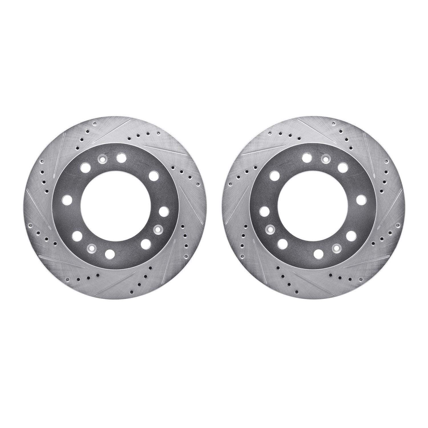 Dynamic Friction Company Front Brake Rotors-Drilled and Slotted-Silver 7002-46021
