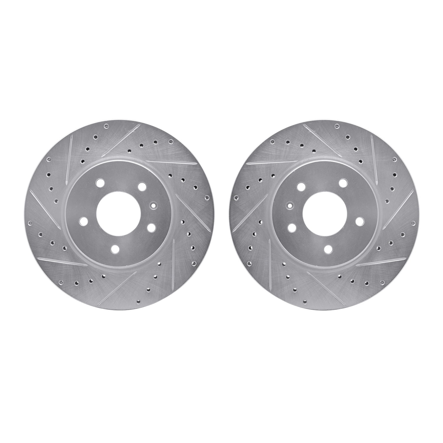 Dynamic Friction Company Front Brake Rotors-Drilled and Slotted-Silver 7002-46025