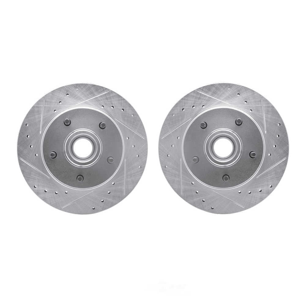 Dynamic Friction Company 7002-47001 DFC Brake Rotors - Drilled & Slotted - Silver