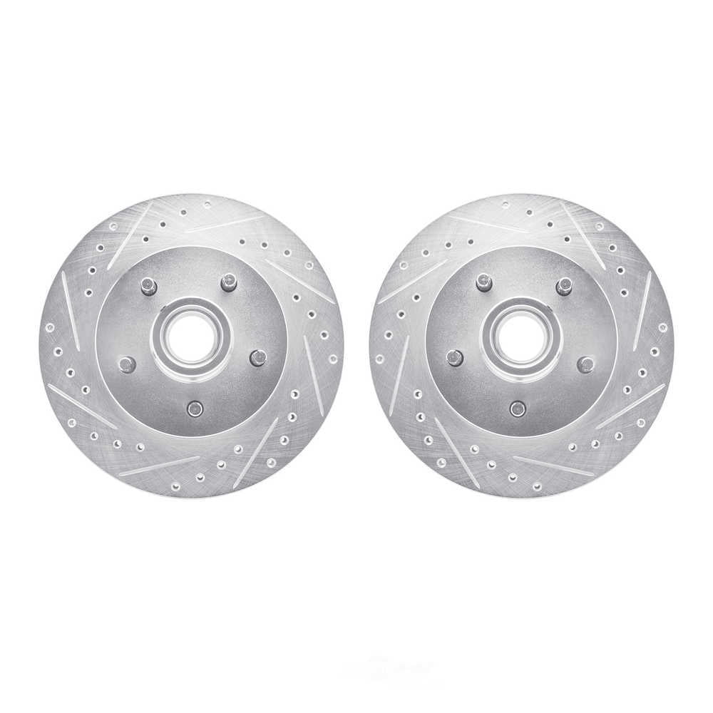 Dynamic Friction Company 7002-47002 DFC Brake Rotors - Drilled & Slotted - Silver
