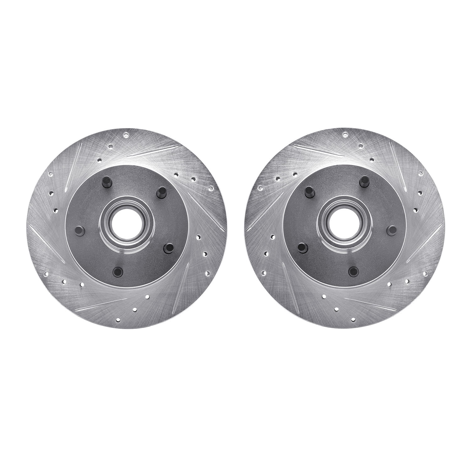 Dynamic Friction Company Front Brake Rotors-Drilled and Slotted-Silver 7002-47009