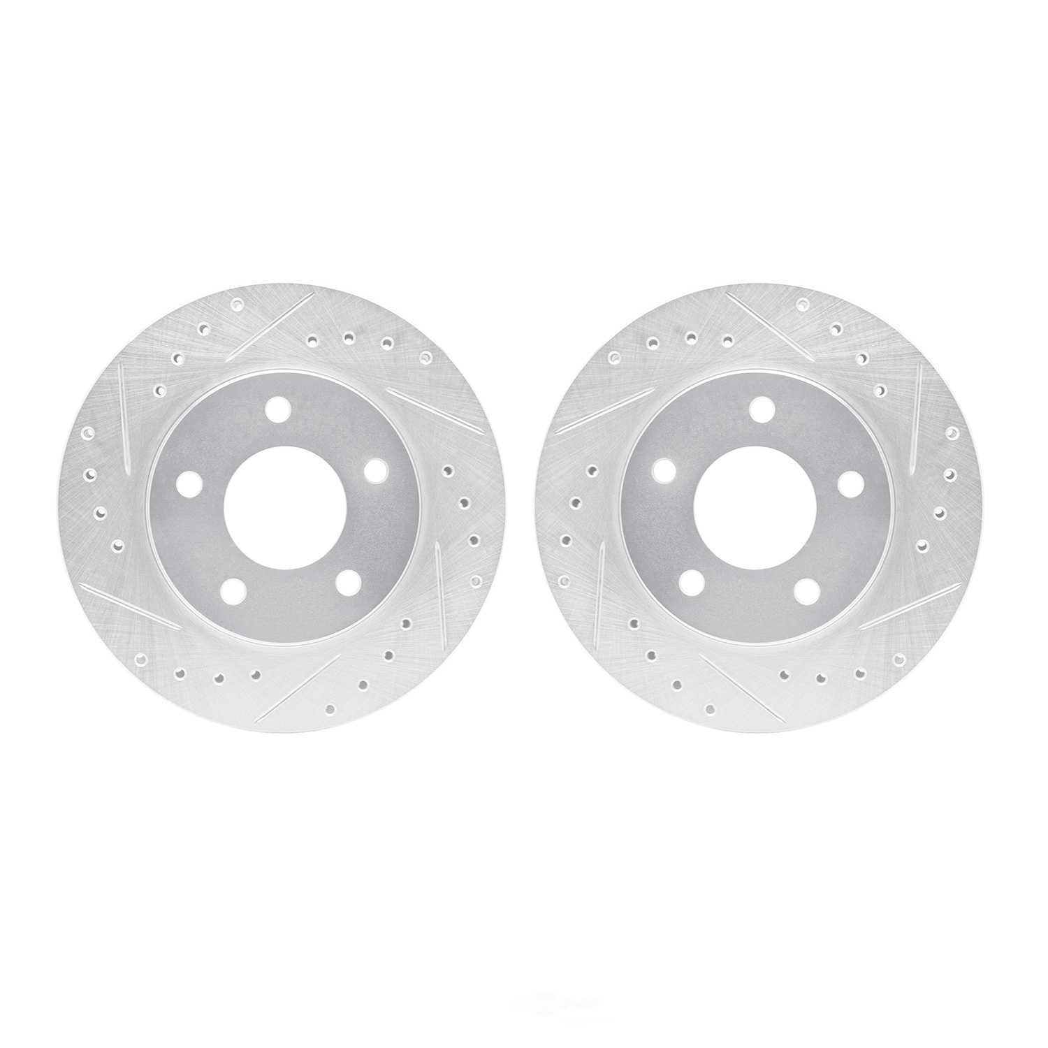 Dynamic Friction Company 7002-47011 DFC Brake Rotors - Drilled & Slotted - Silver