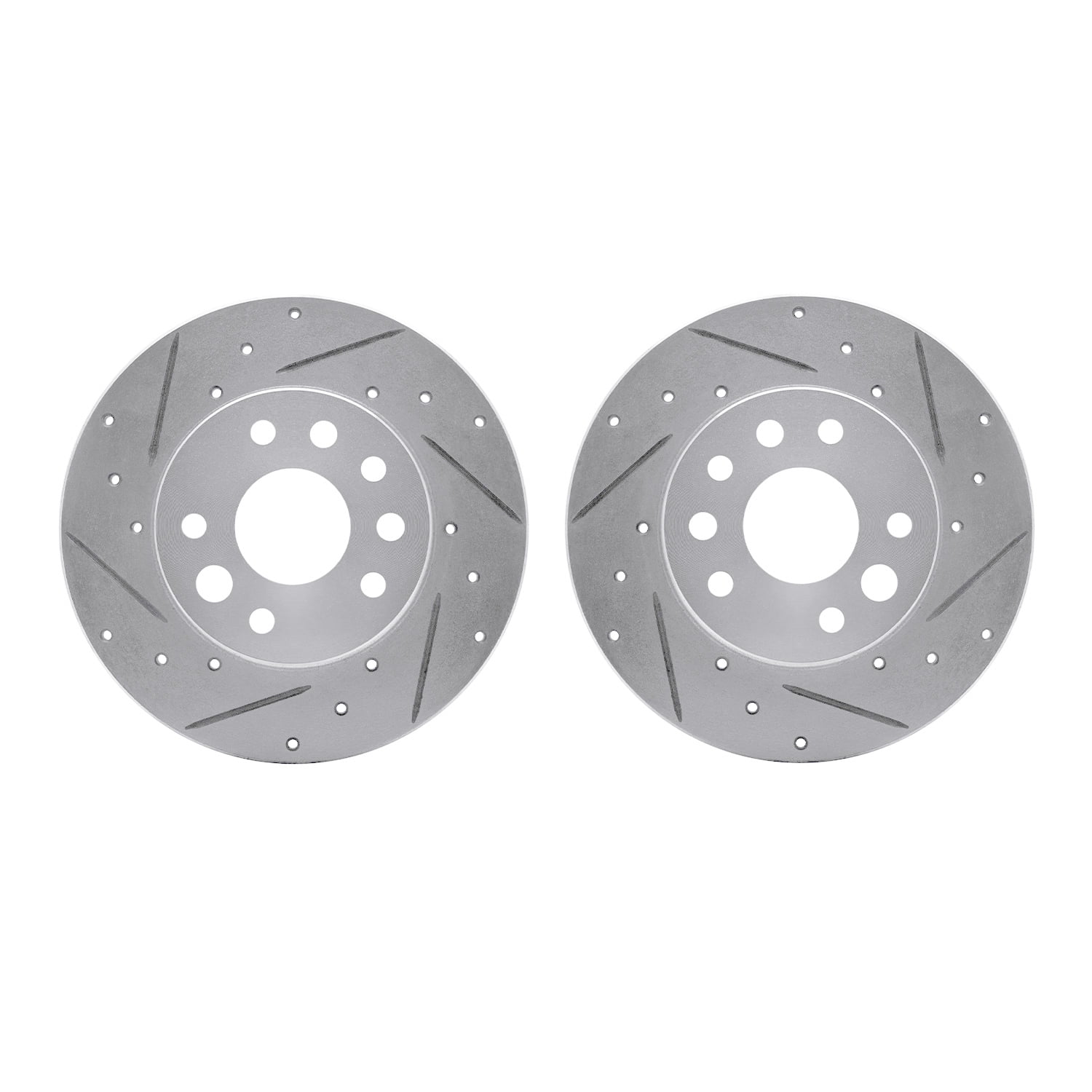 Dynamic Friction Company Front Brake Rotors-Drilled and Slotted-Silver 7002-47013