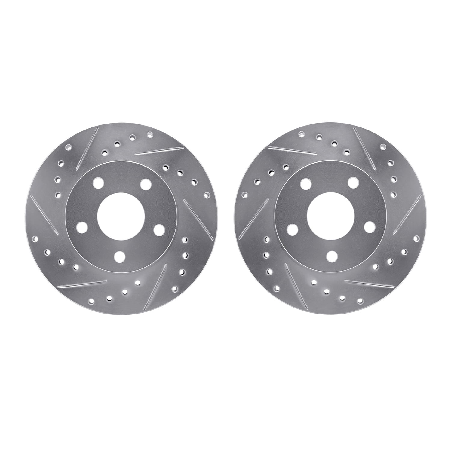 Dynamic Friction Company Front Brake Rotors-Drilled and Slotted-Silver 7002-47014