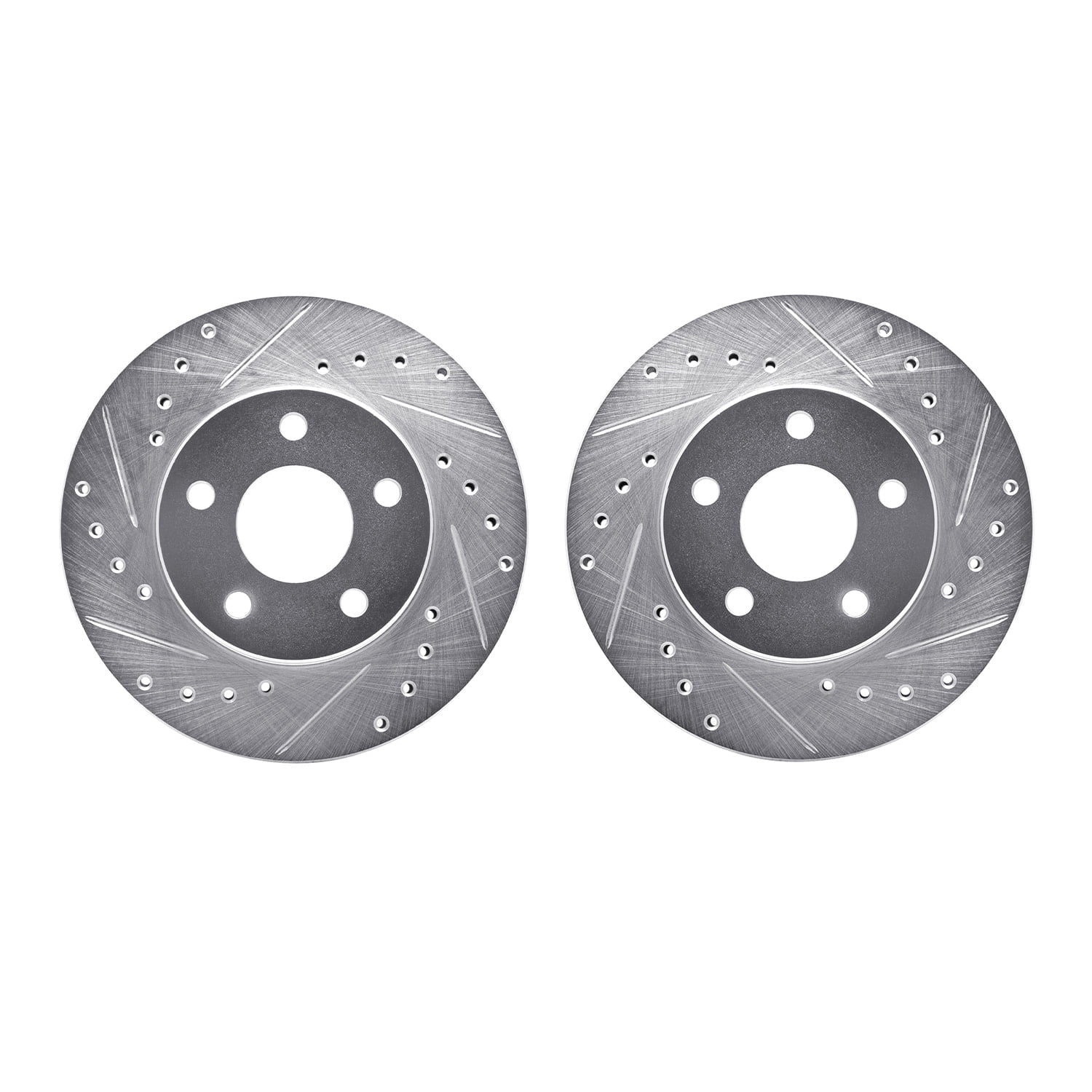Dynamic Friction Company Front Brake Rotors-Drilled and Slotted-Silver 7002-47015