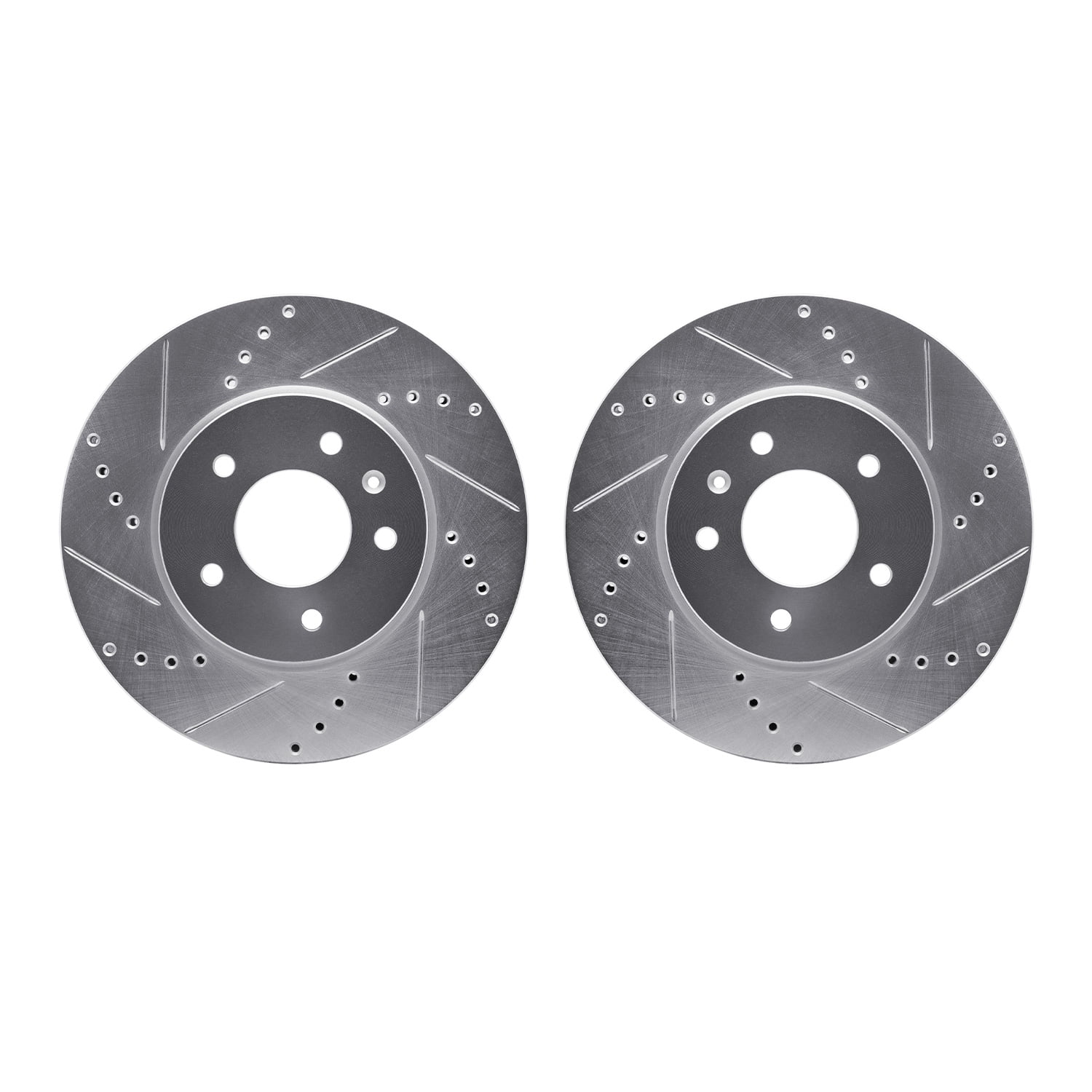 Dynamic Friction Company Front Brake Rotors-Drilled and Slotted-Silver 7002-47024