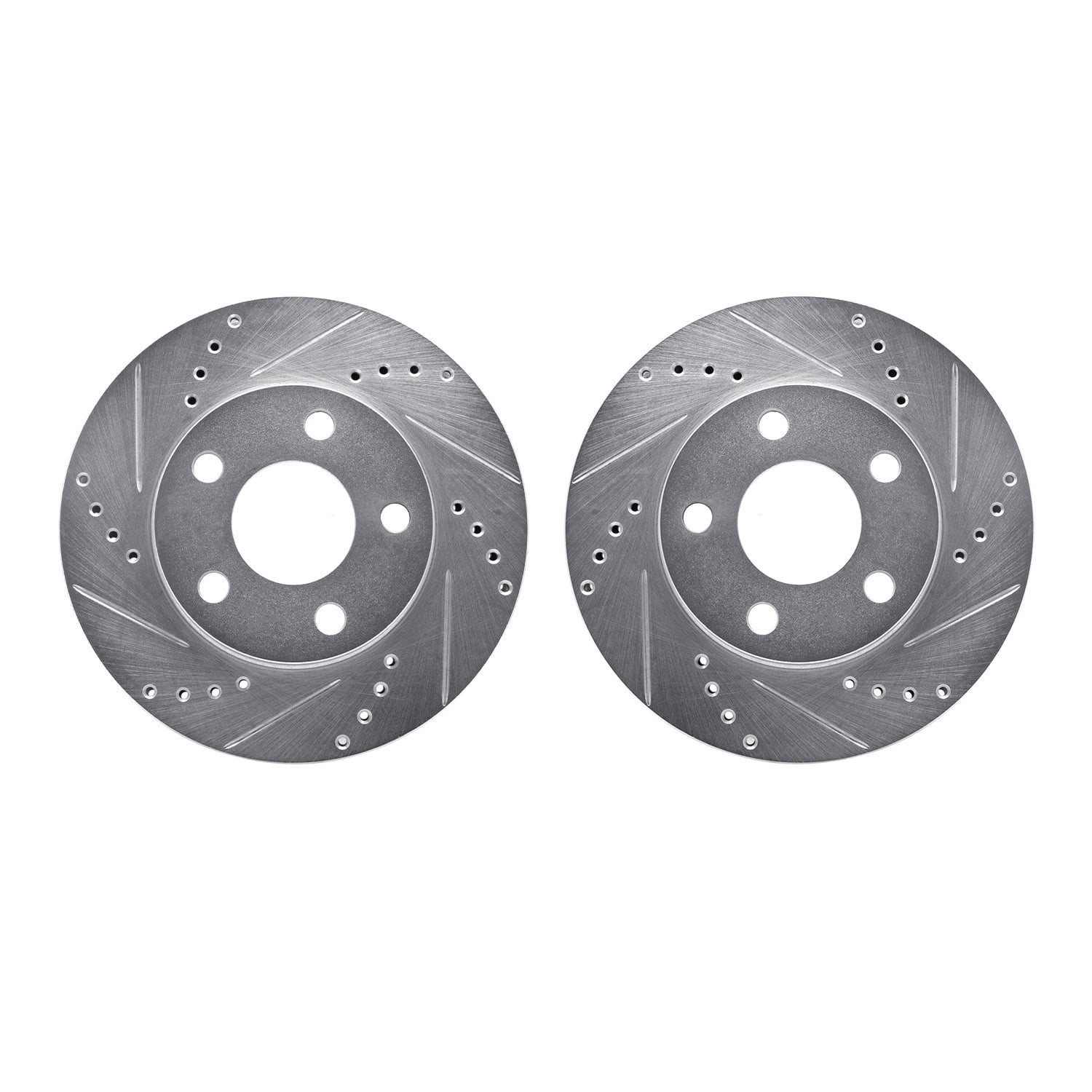 Dynamic Friction Company Front Brake Rotors-Drilled and Slotted-Silver 7002-47027