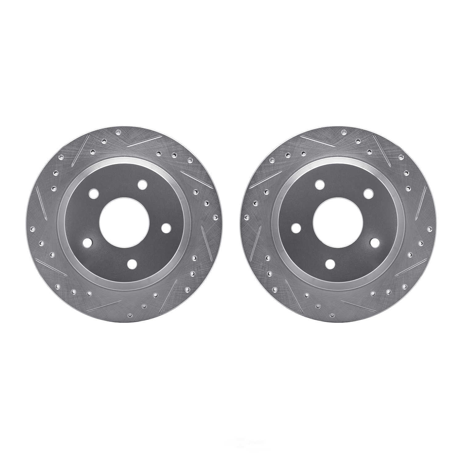 Dynamic Friction Company 7002-47031 DFC Brake Rotors - Drilled & Slotted - Silver