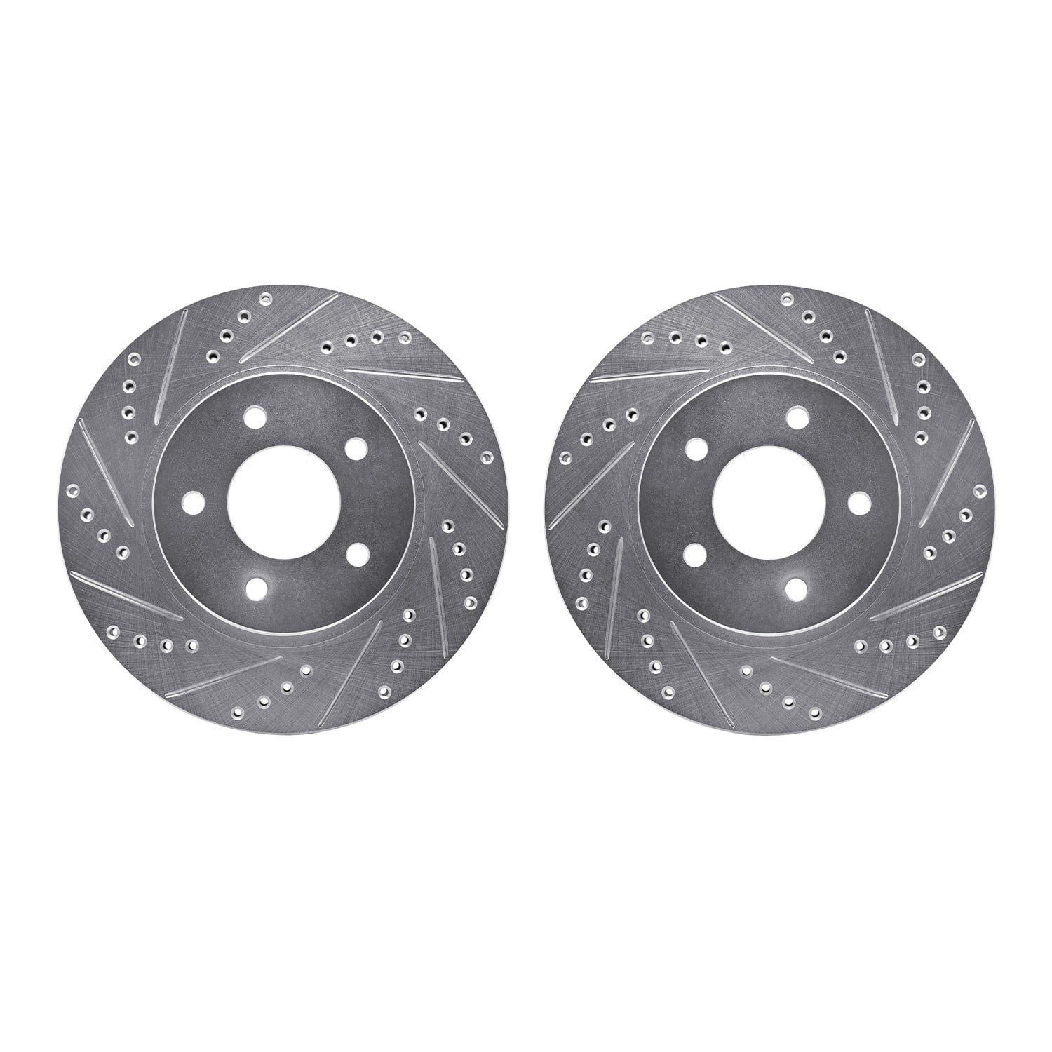 Dynamic Friction Company Front Brake Rotors-Drilled and Slotted-Silver 7002-47036