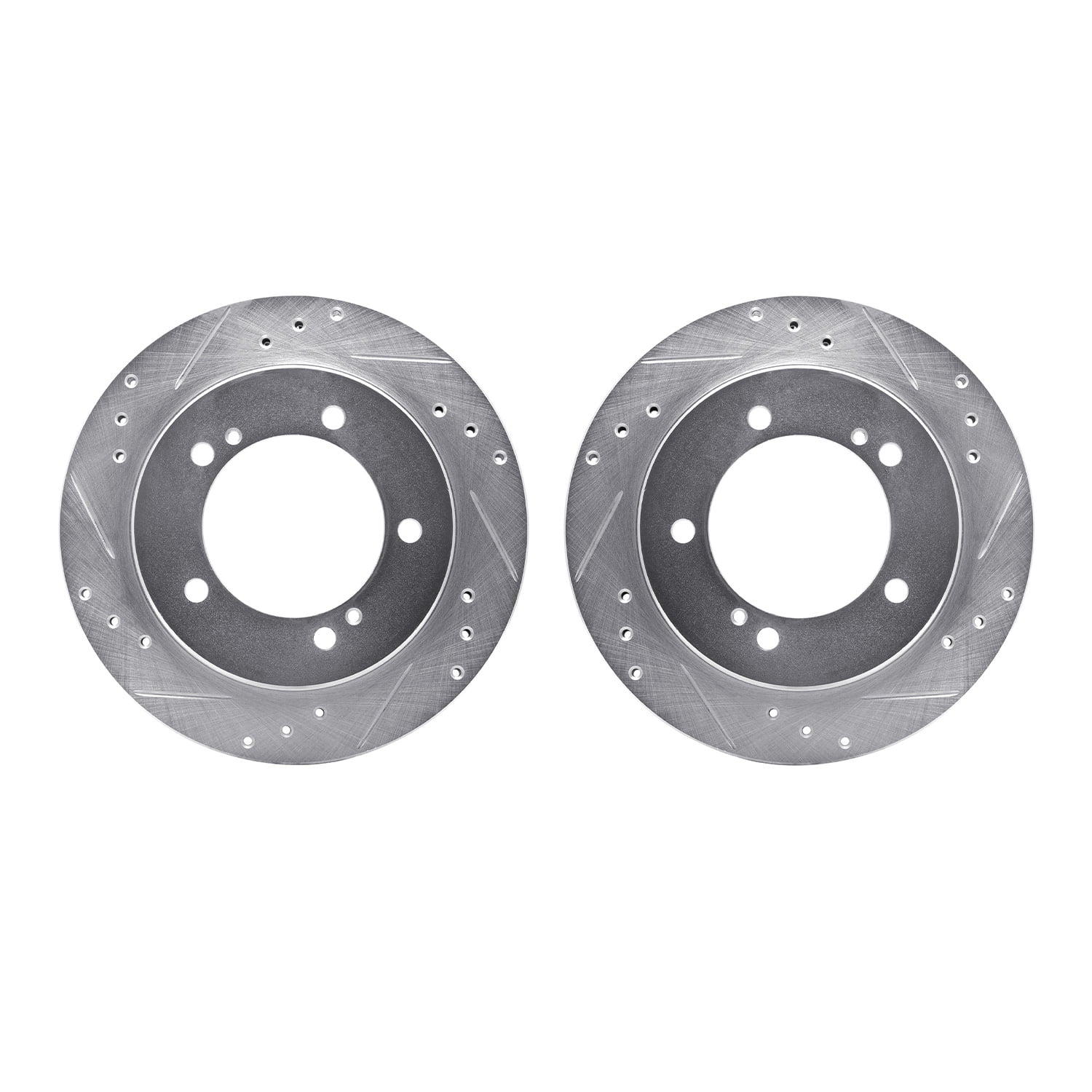 Dynamic Friction Company Front Brake Rotors-Drilled and Slotted-Silver 7002-47046