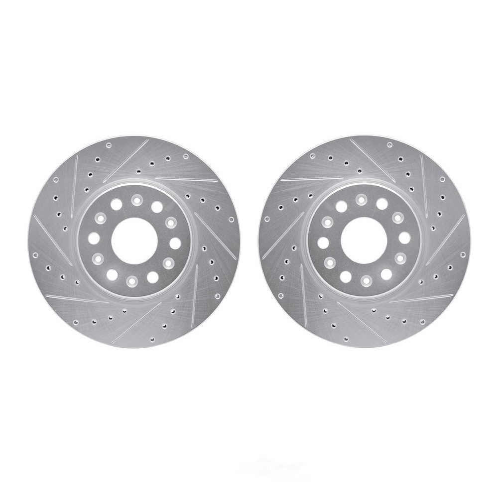 Dynamic Friction Company 7002-48001 DFC Brake Rotors - Drilled & Slotted - Silver