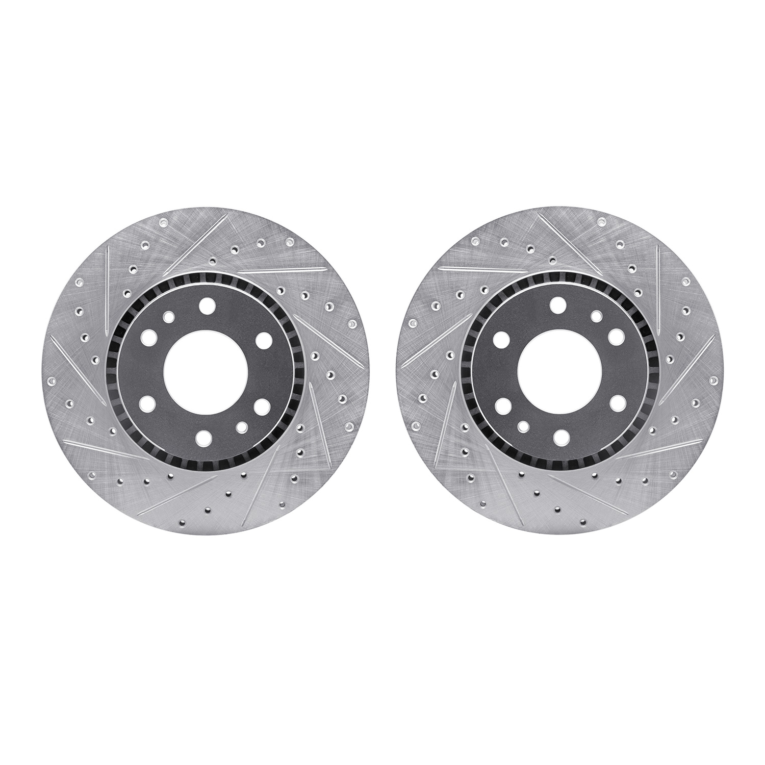 Dynamic Friction Company Front Brake Rotors-Drilled and Slotted-Silver 7002-48003