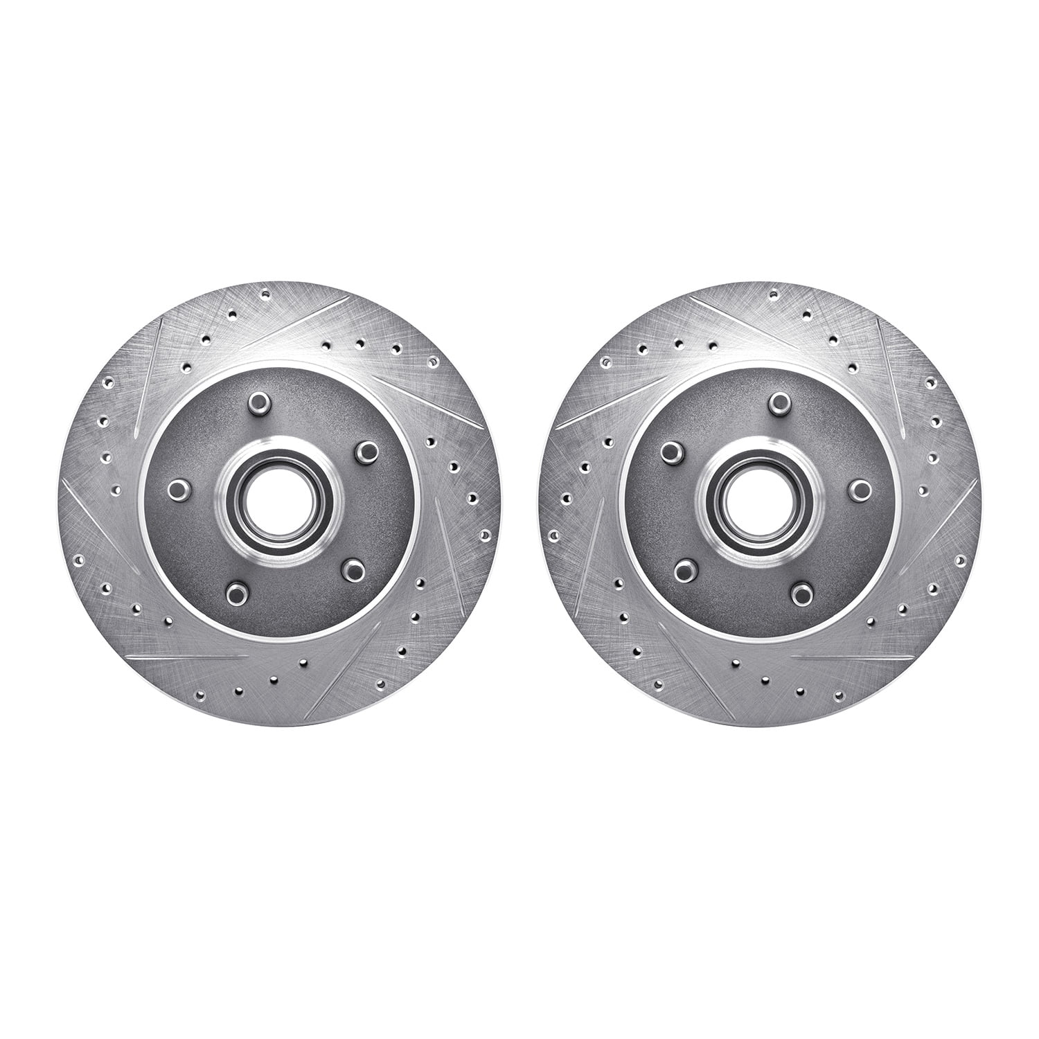 Dynamic Friction Company Front Brake Rotors-Drilled and Slotted-Silver 7002-48011