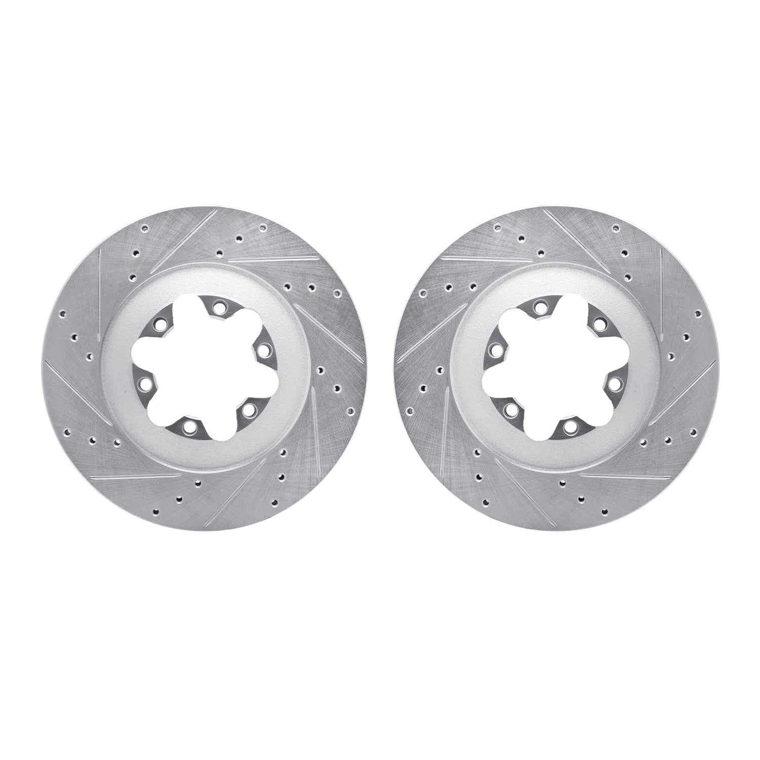 Dynamic Friction Company Front Brake Rotors-Drilled and Slotted-Silver 7002-48033
